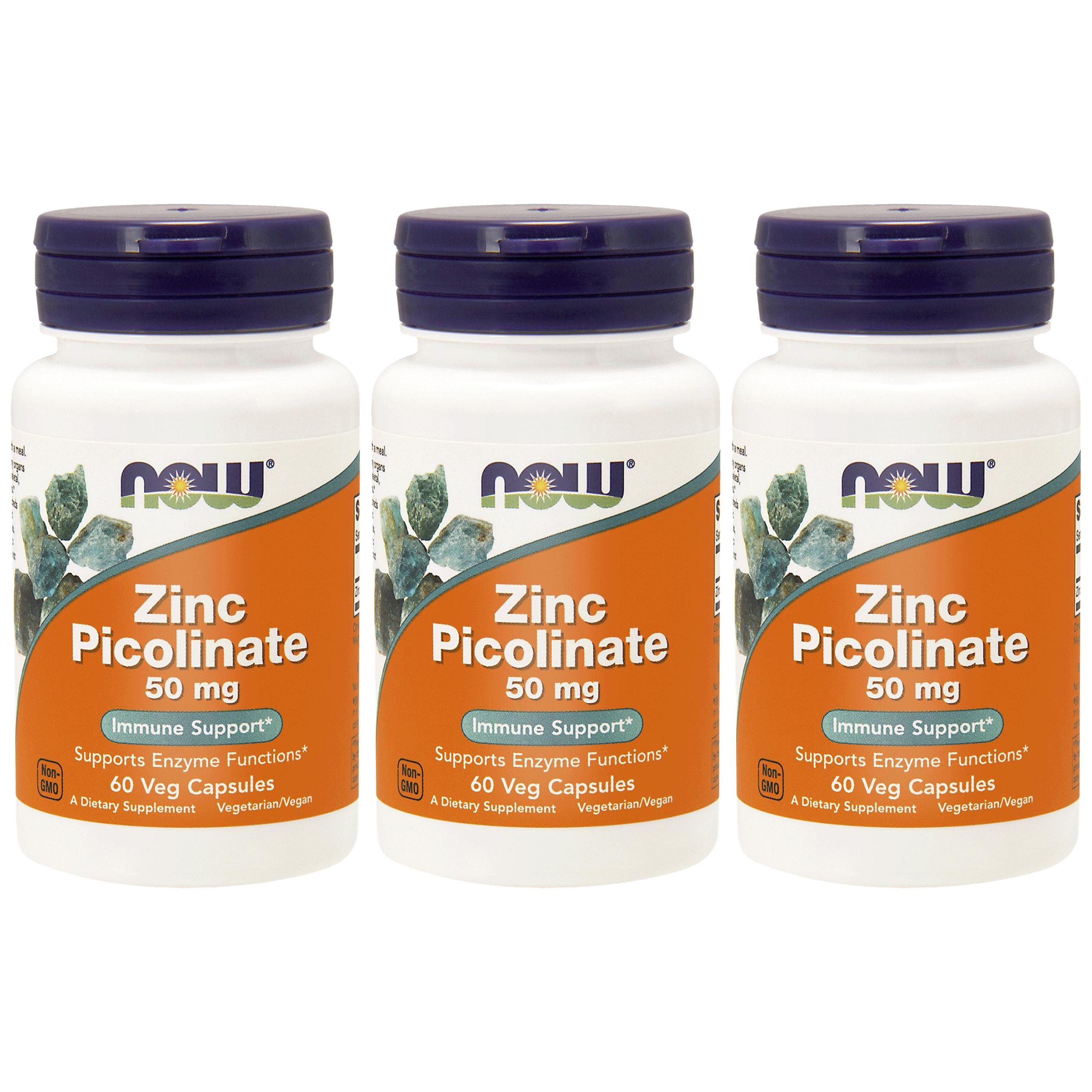 NOW - Zinc Picolinate 50mg - 3x 30vegcaps.