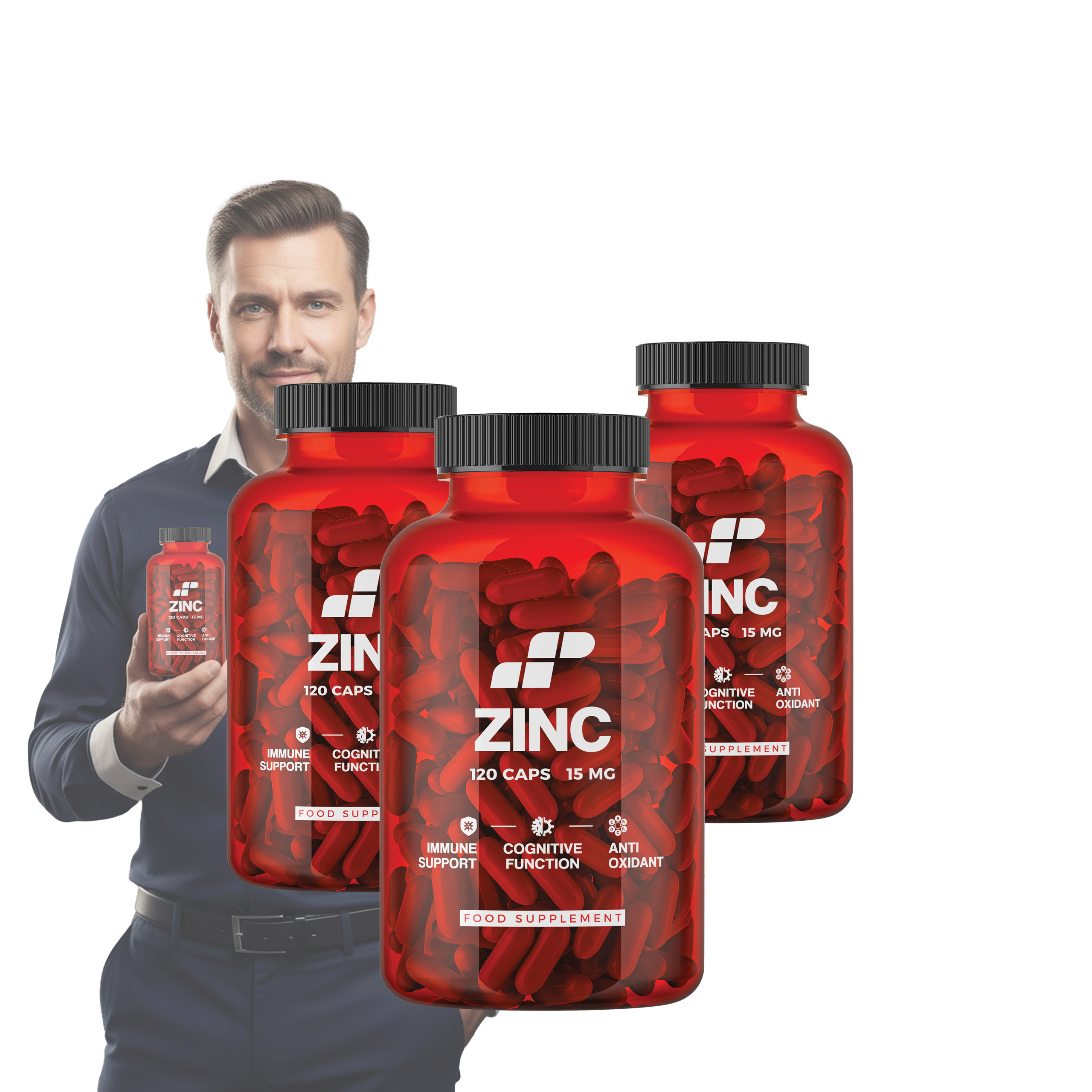 3x MP NUTRITION Zinc - 120caps - Cynk
