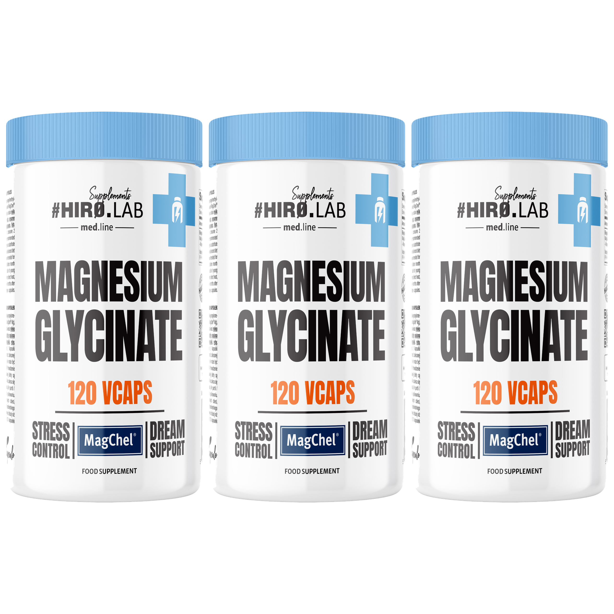 HIRO.LAB Magnesium Glycinate - 3x 120vcaps.