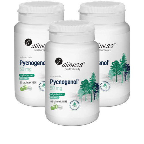 ALINESS - Pycnogenol Extract 65% 50mg - 60vcaps. x3