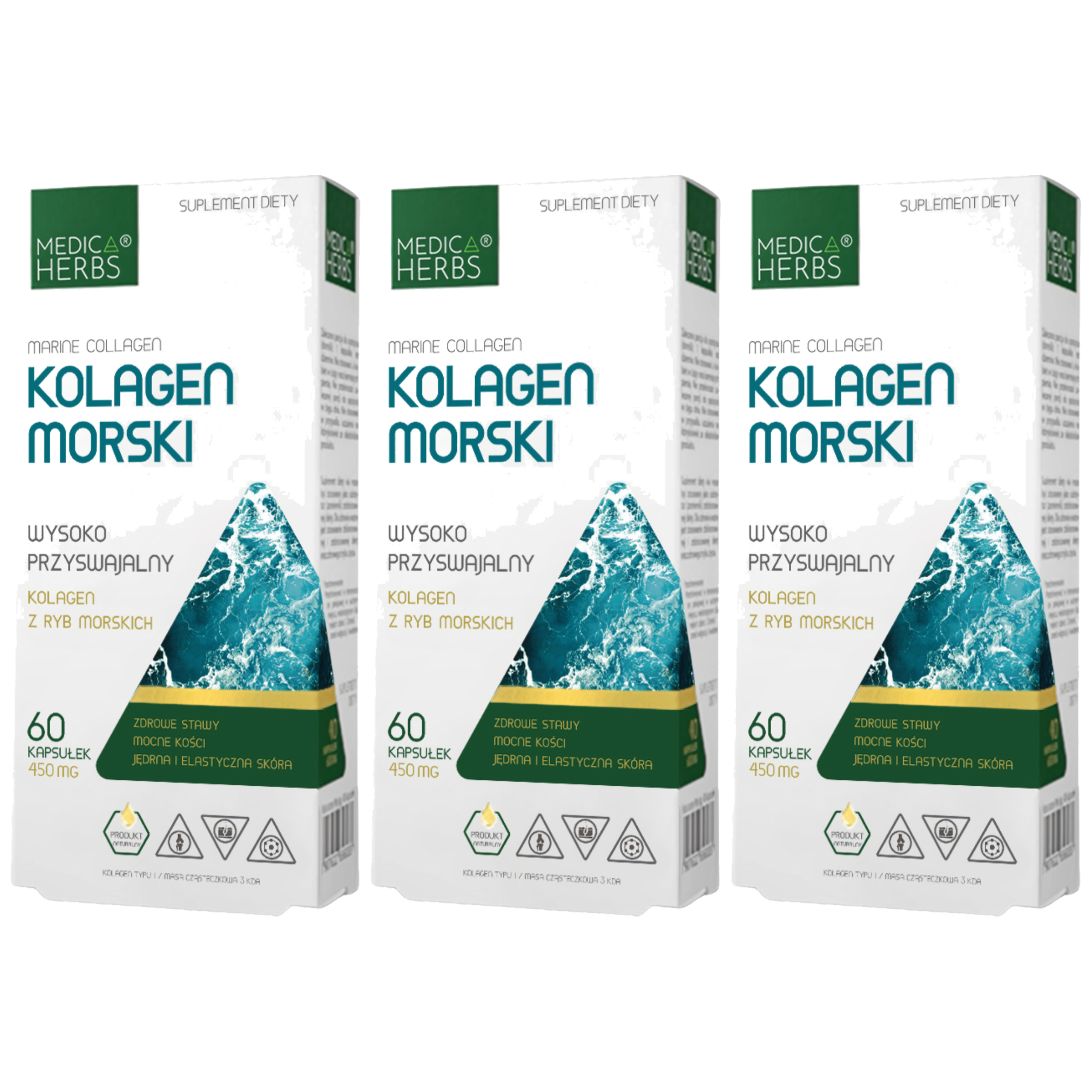 MEDICA HERBS - Kolagen Morski 450mg - 3x 60caps.