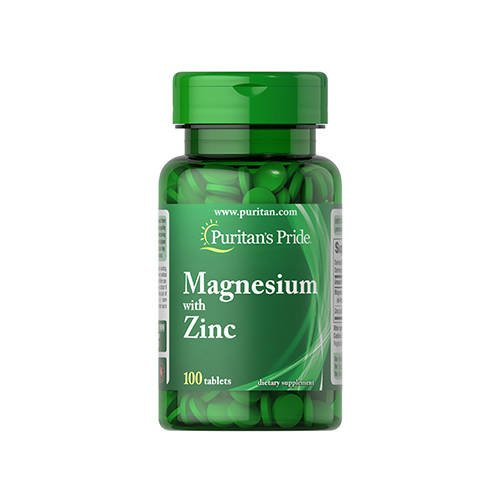 Puritan's Pride Magnesium with Zinc - 100tabs - 3x Magnez z cynkiem
