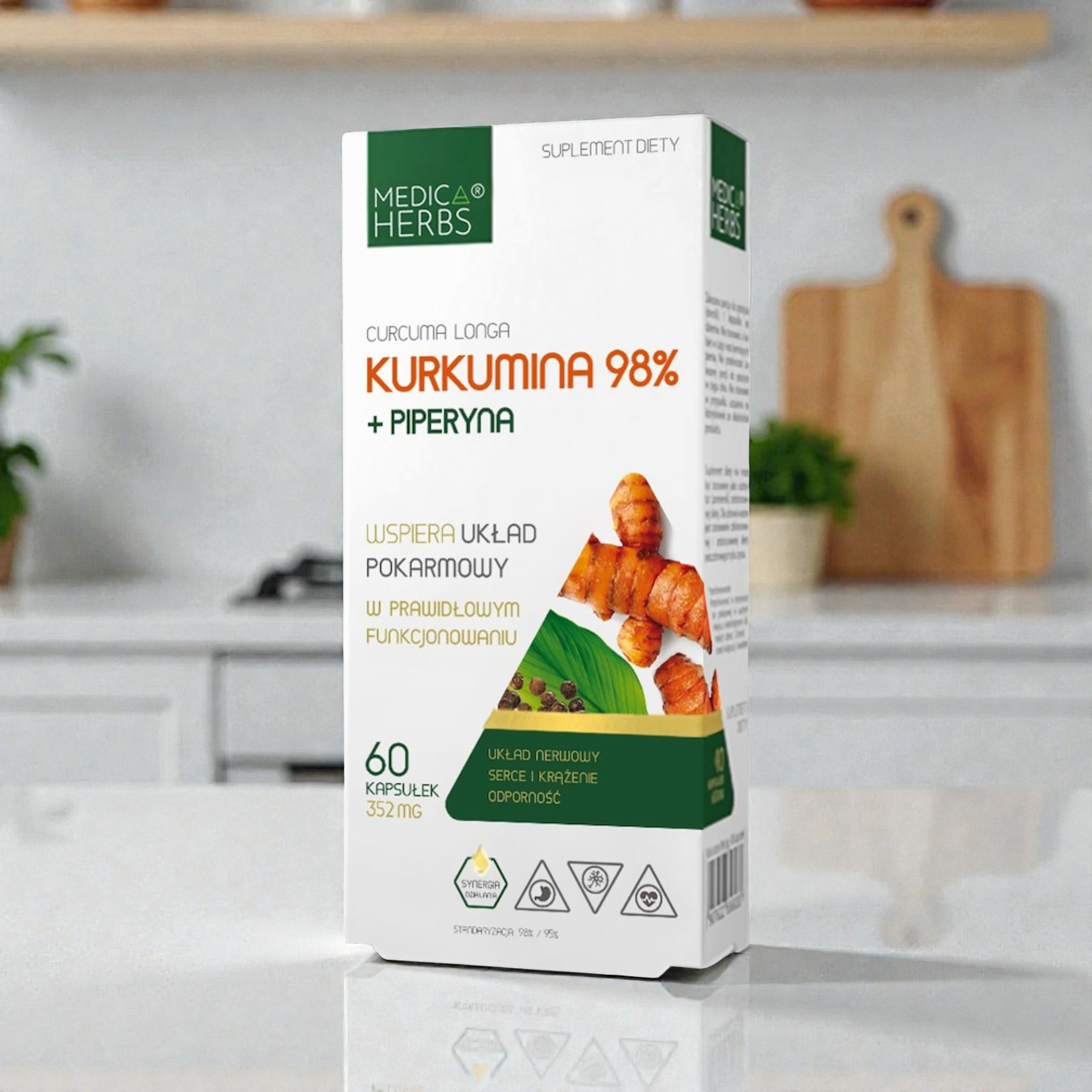 MEDICA HERBS - 2x Kurkumina 98% + Piperyna 60caps.