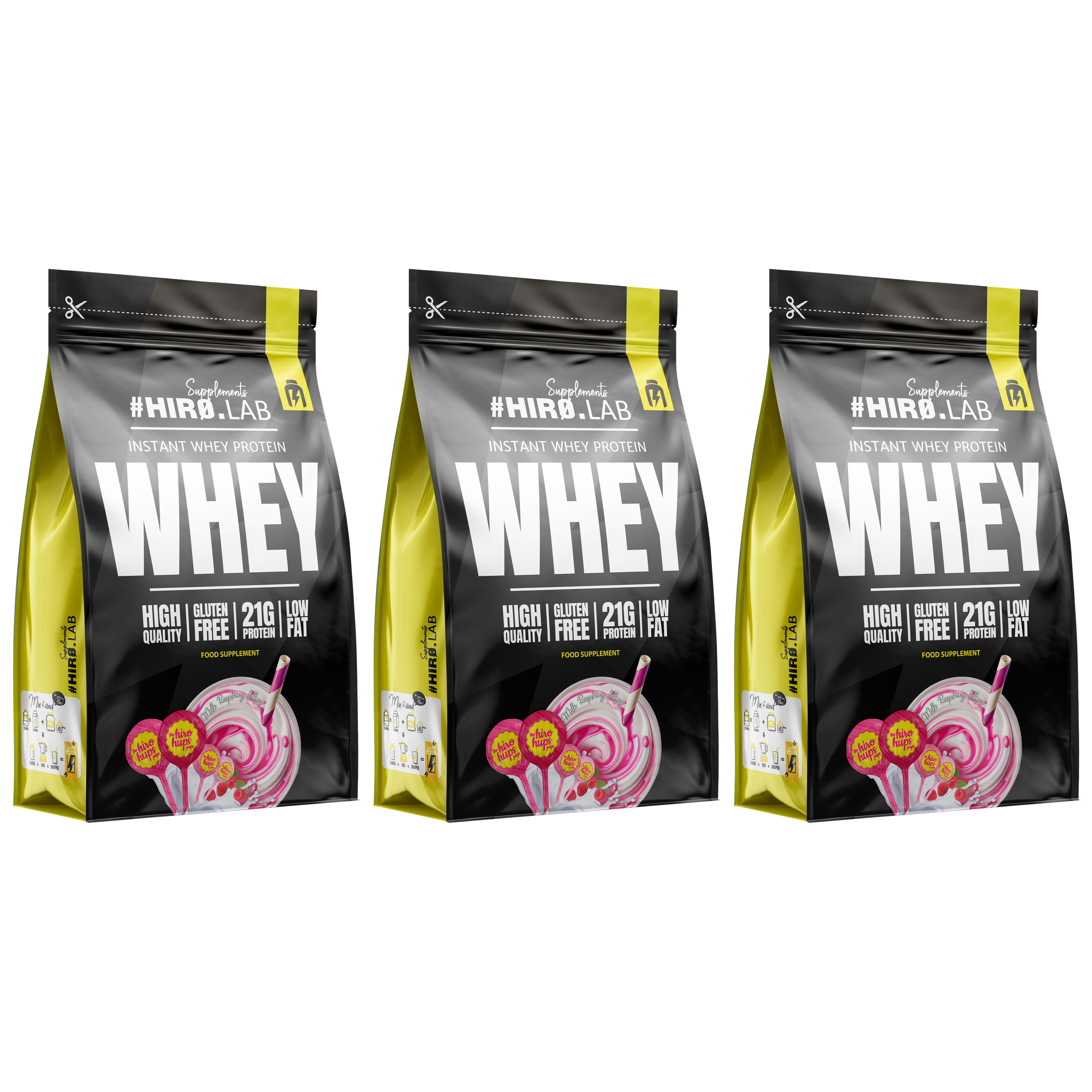 HIRO.LAB Instant Whey Protein - 3x 750g