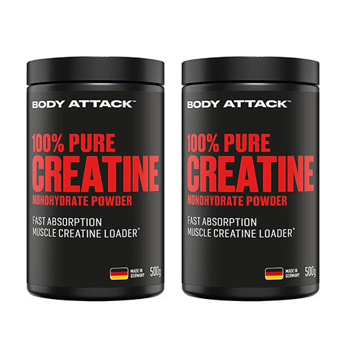 BODY ATTACK 100% Pure Creatine - 2x 500g