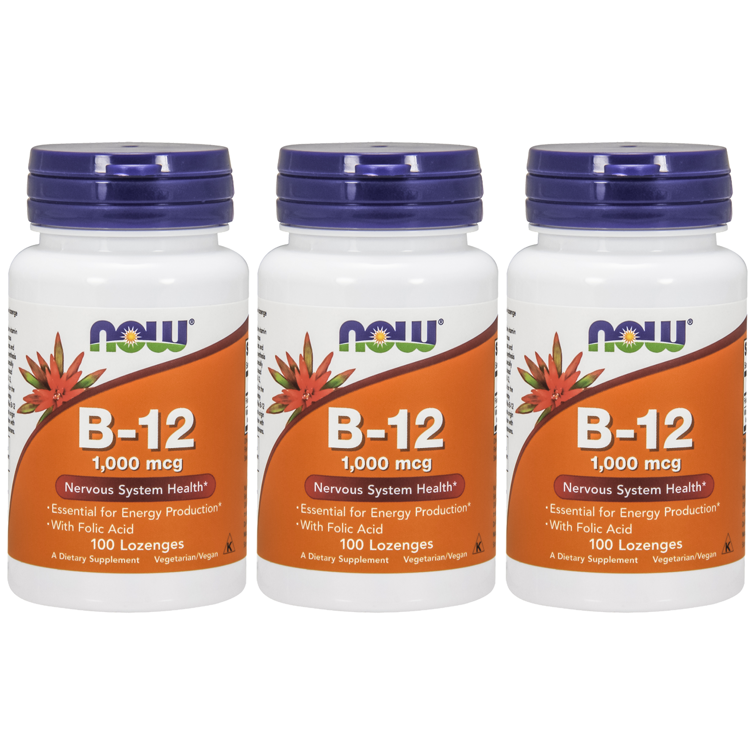 NOW Vitamin B-12 1000mcg - 3x 100lozenges