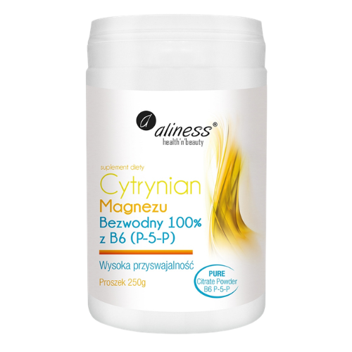 ALINESS - Cytrynian Magnezu Bezwodny 100% z B6 - 2x 250g