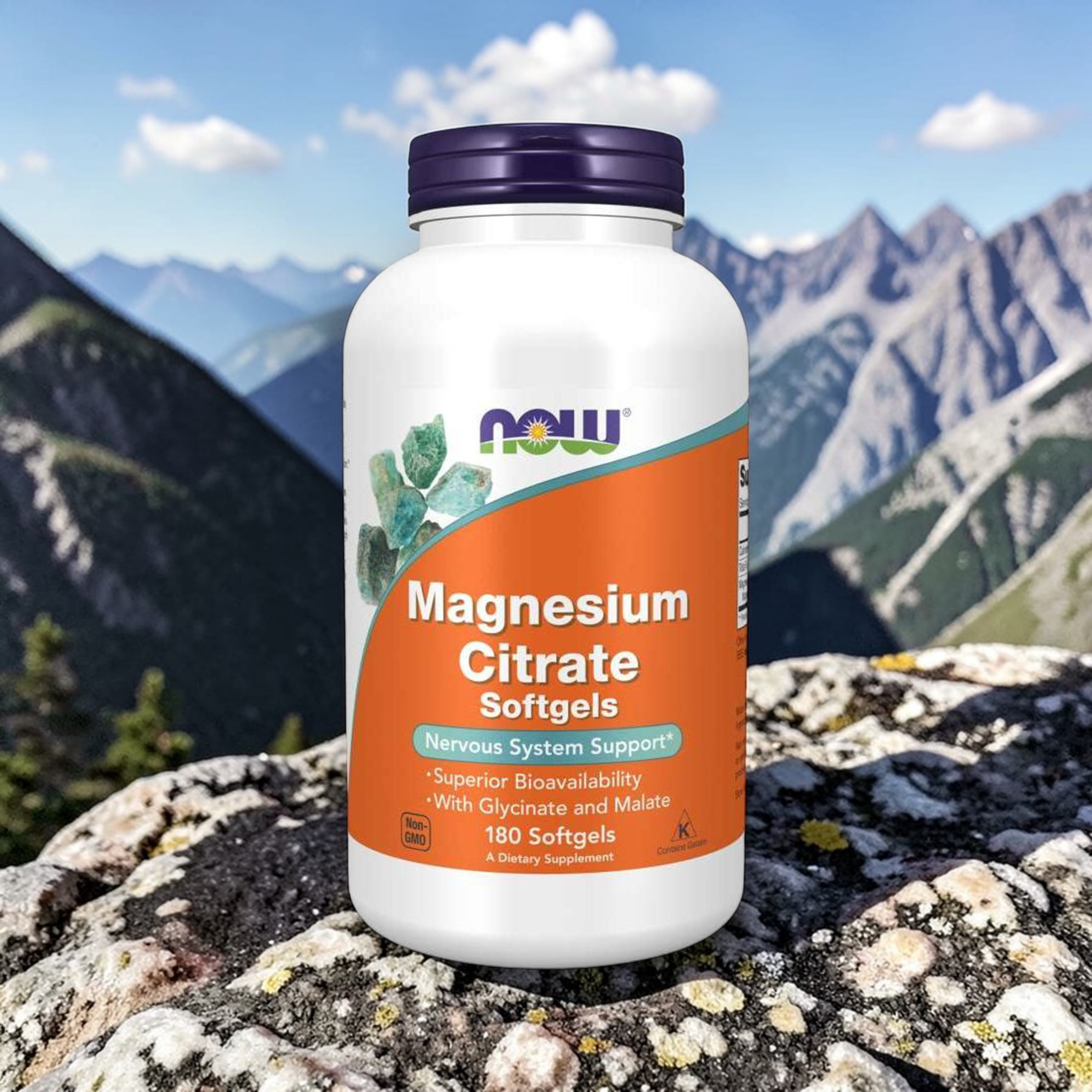 NOW Magnesium Citrate - 2x 180vcaps