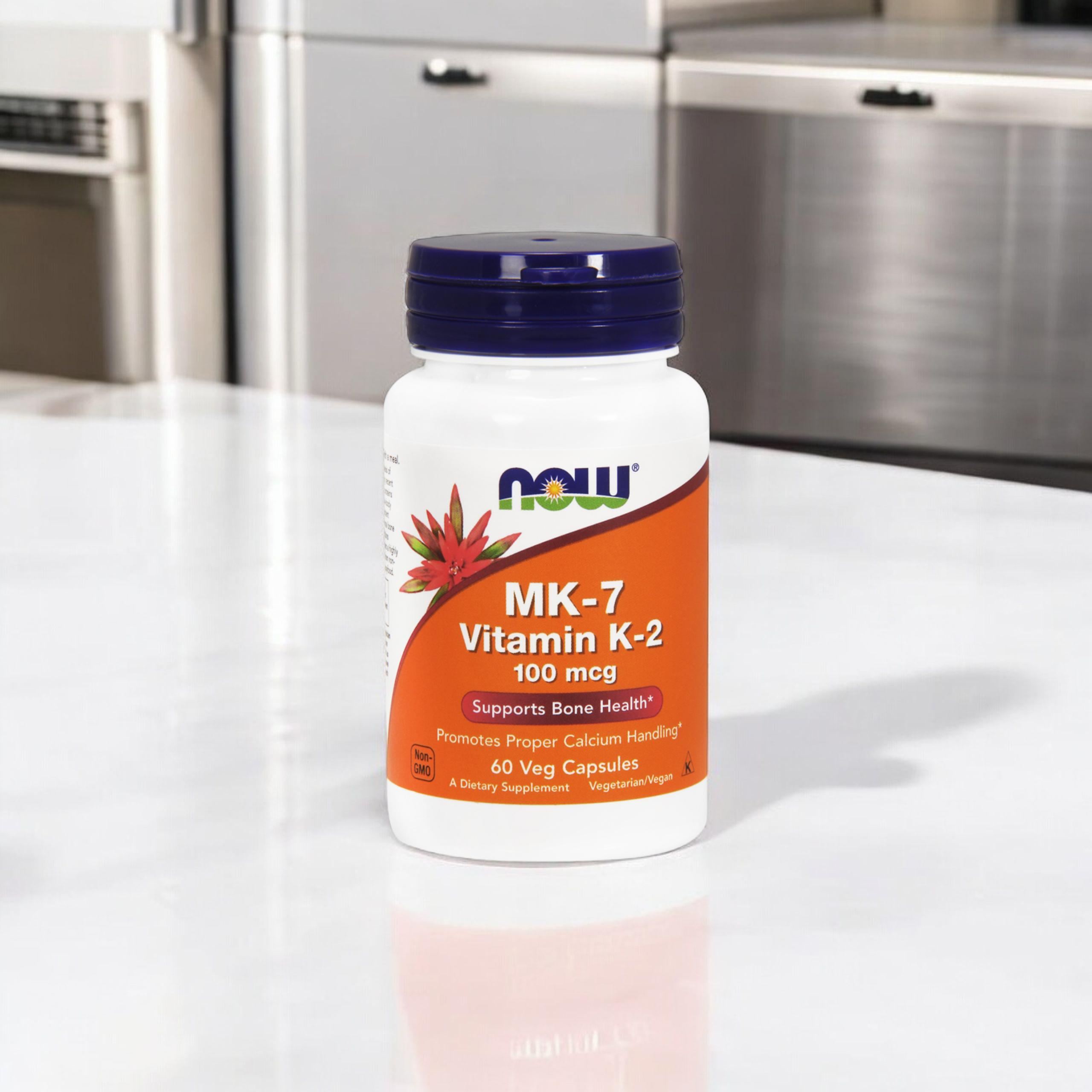 NOW Vitamin K-2 MK7 100mcg - 3x 60vegcaps
