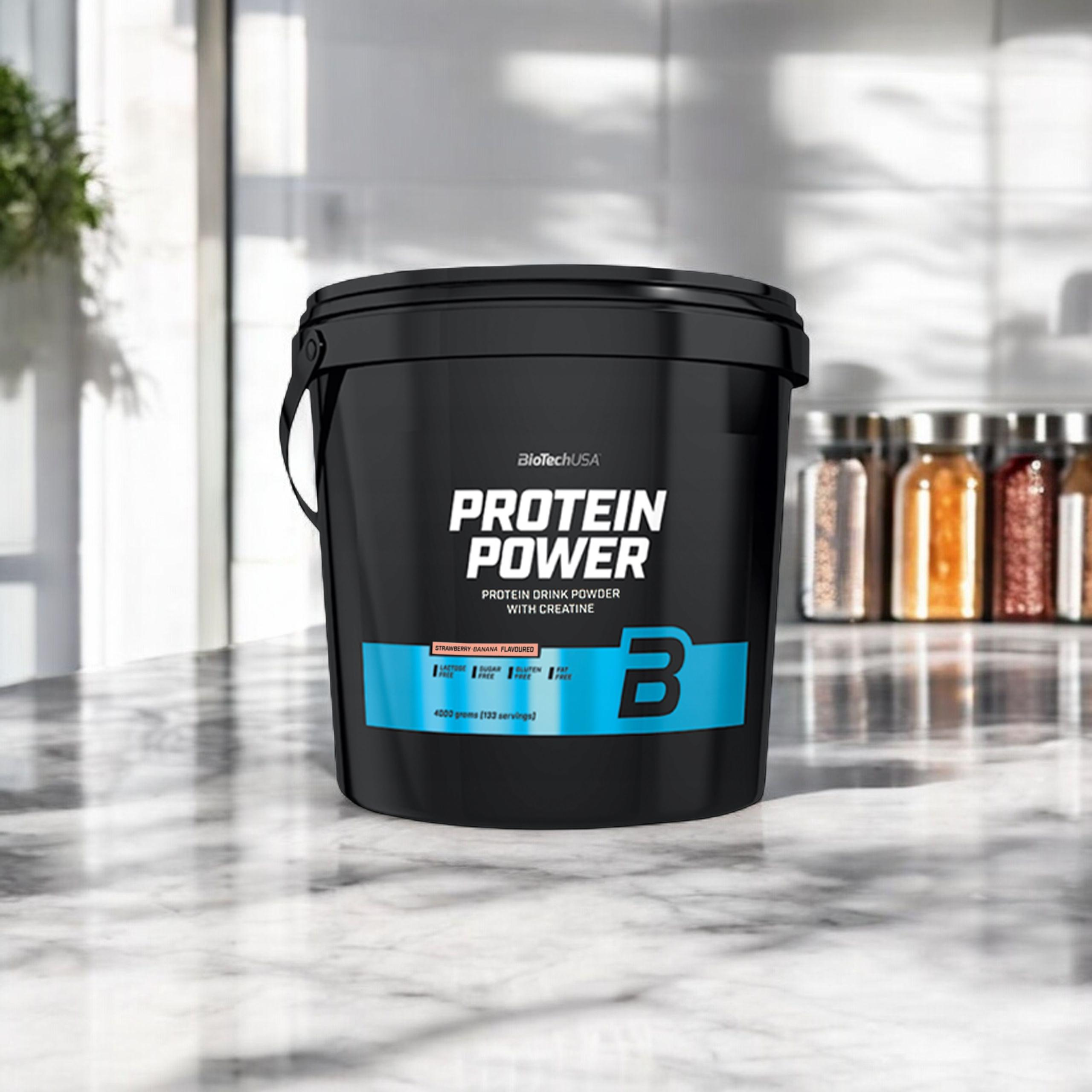 BioTech USA Protein Power - 4000g - Strawberry Banana - WYPRZEDAŻ - 18-03