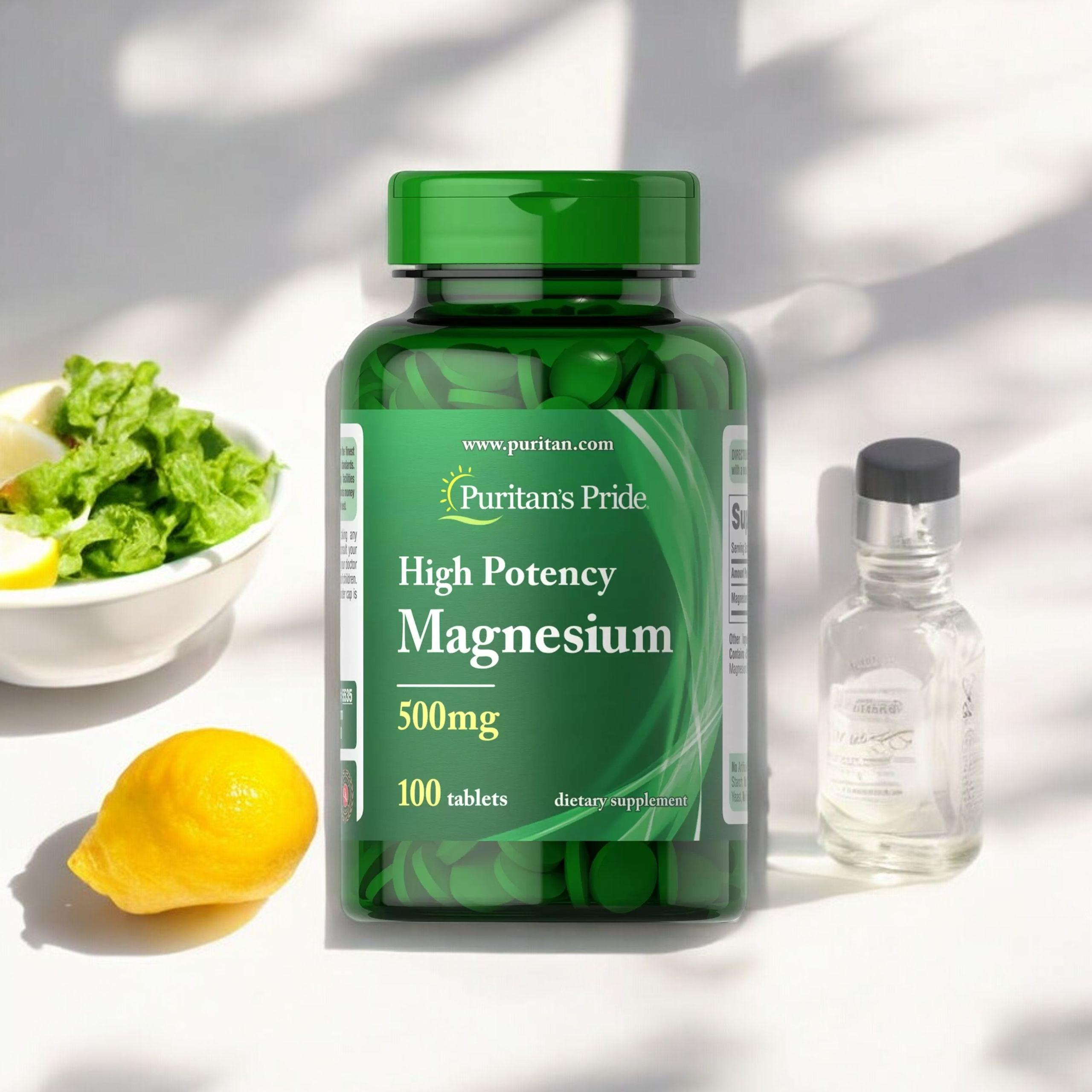 Puritan's Pride High Potency Magnesium 500mg - 100tabs - 3x Magnez