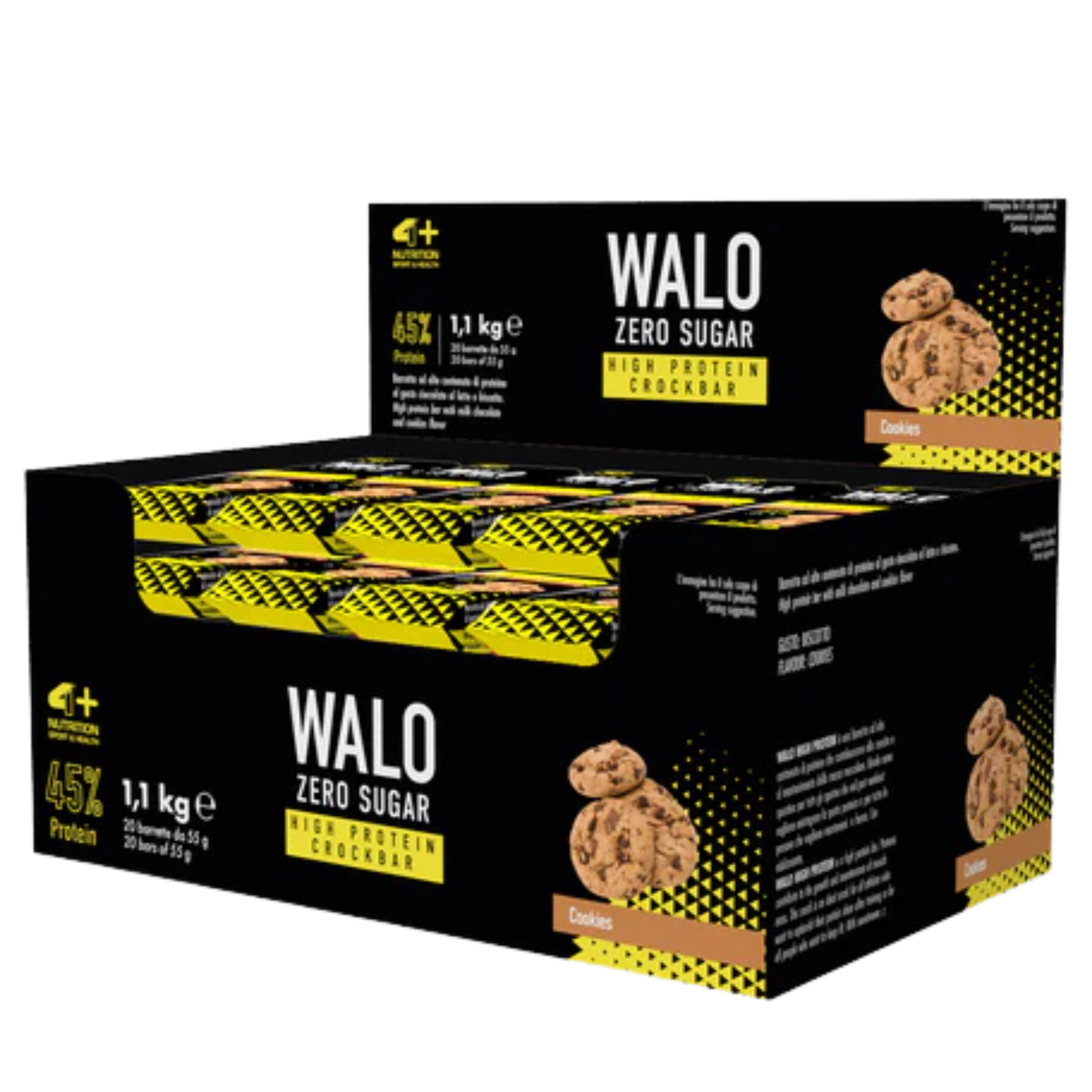 4+ NUTRITION - Walo ZeroSugar CrockBar HP 45% - 20x 2x 55g