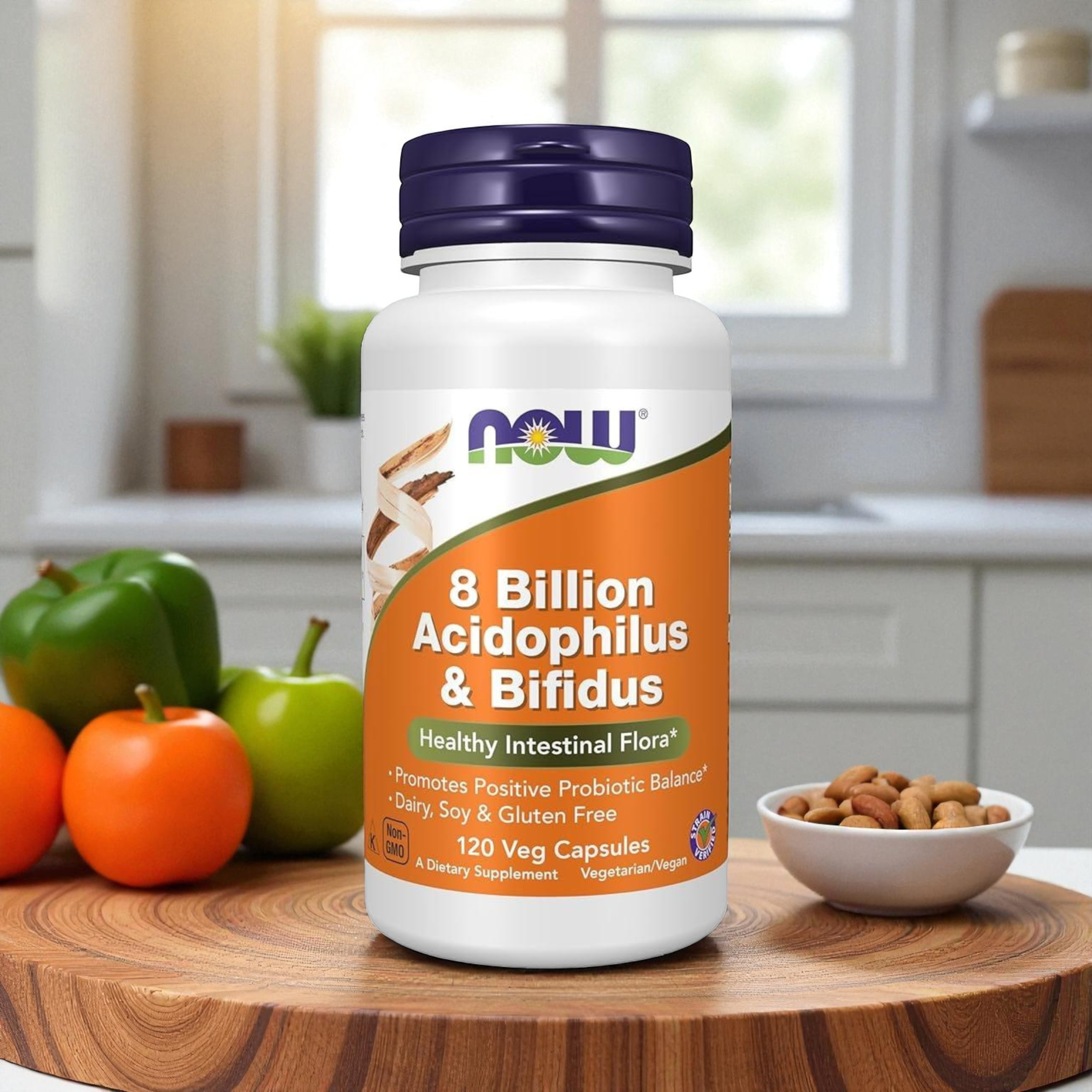 NOW - 8 Billion Acidophilus & Bifidus - 2x 120vcaps.