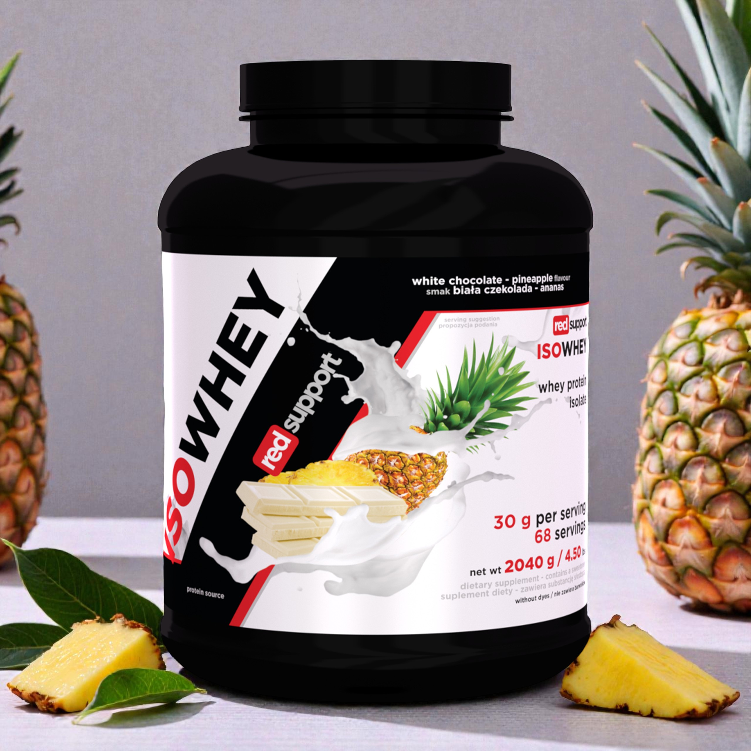 RED SUPPORT IsoWhey - 2040g - White Chocolate Pineapple - WYPRZEDAŻ - 31-07