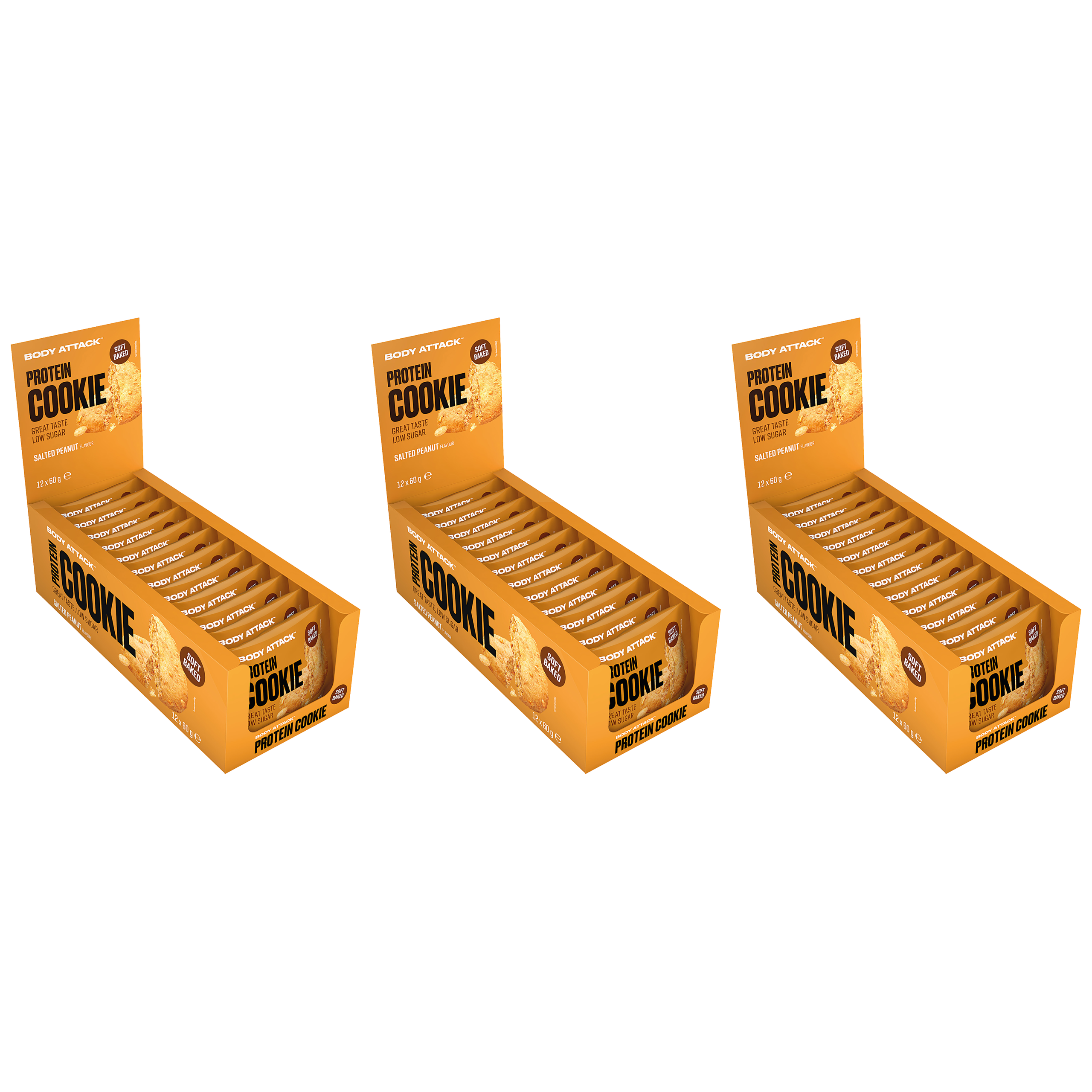 BODY ATTACK - Protein Cookie - 12x 3x 60g
