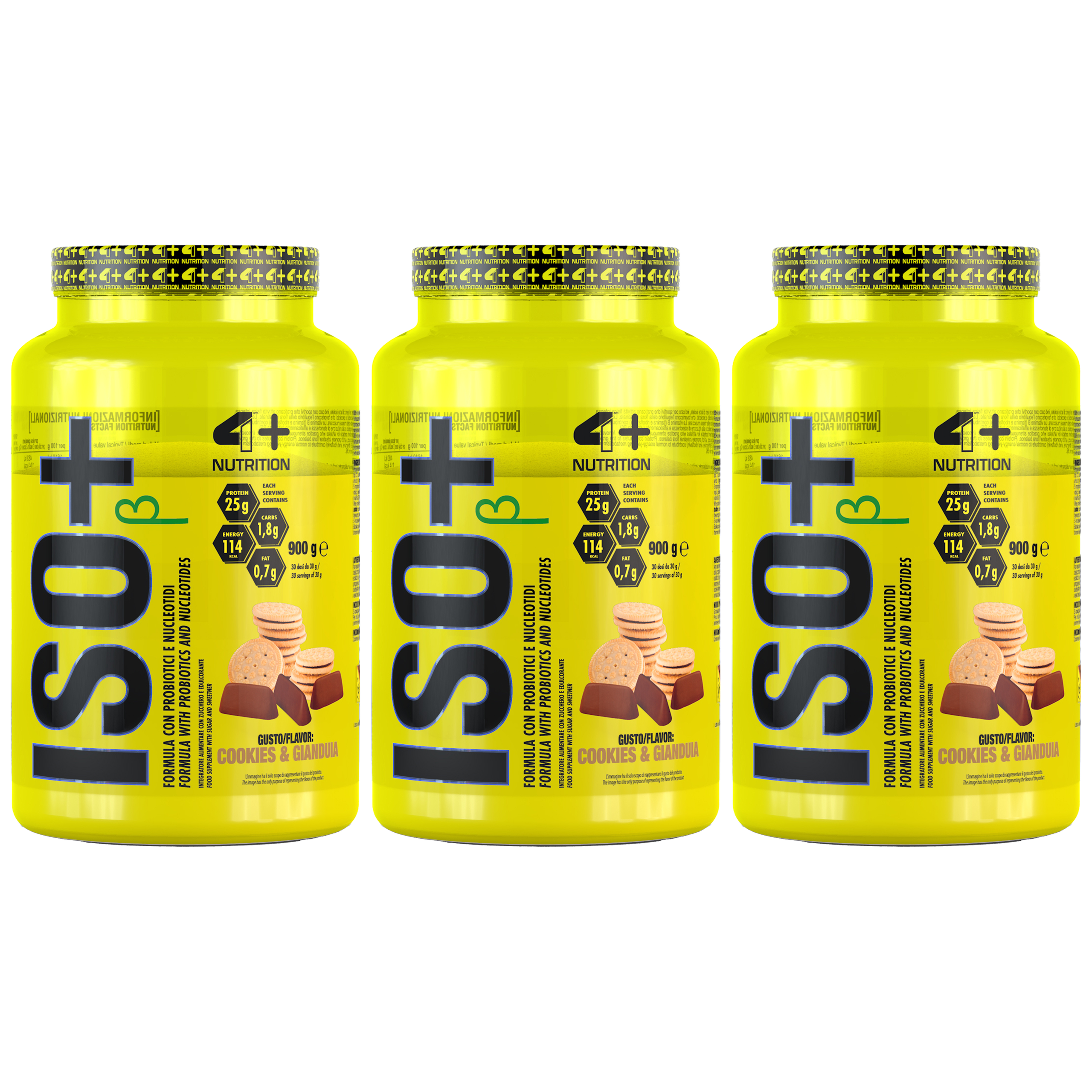 4+ NUTRITION Iso+ Probiotics - 3x 900g