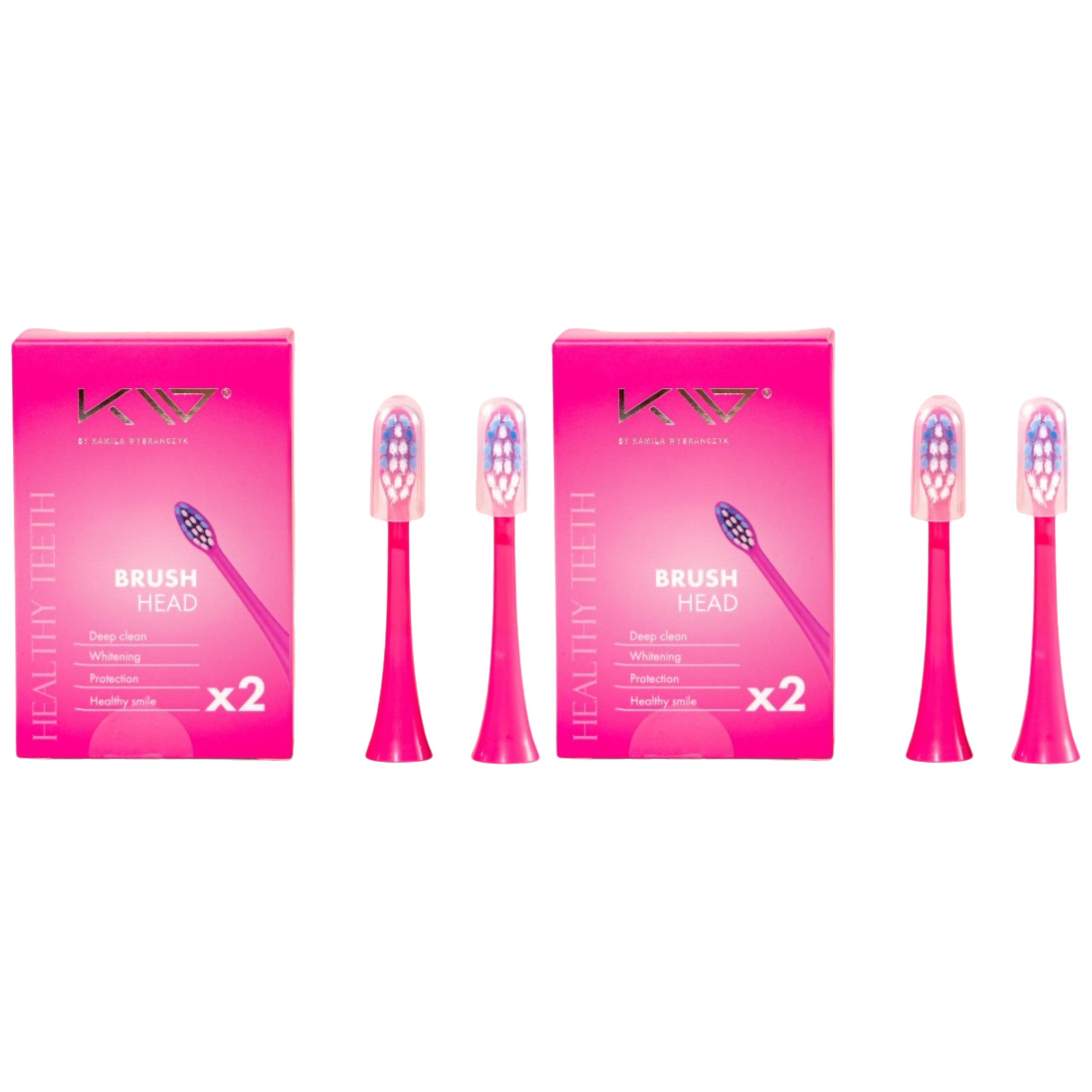 KAMILA WYBRAŃCZYK - Końcówki do Szczoteczki Sonicznej - 2x 2szt - Pink