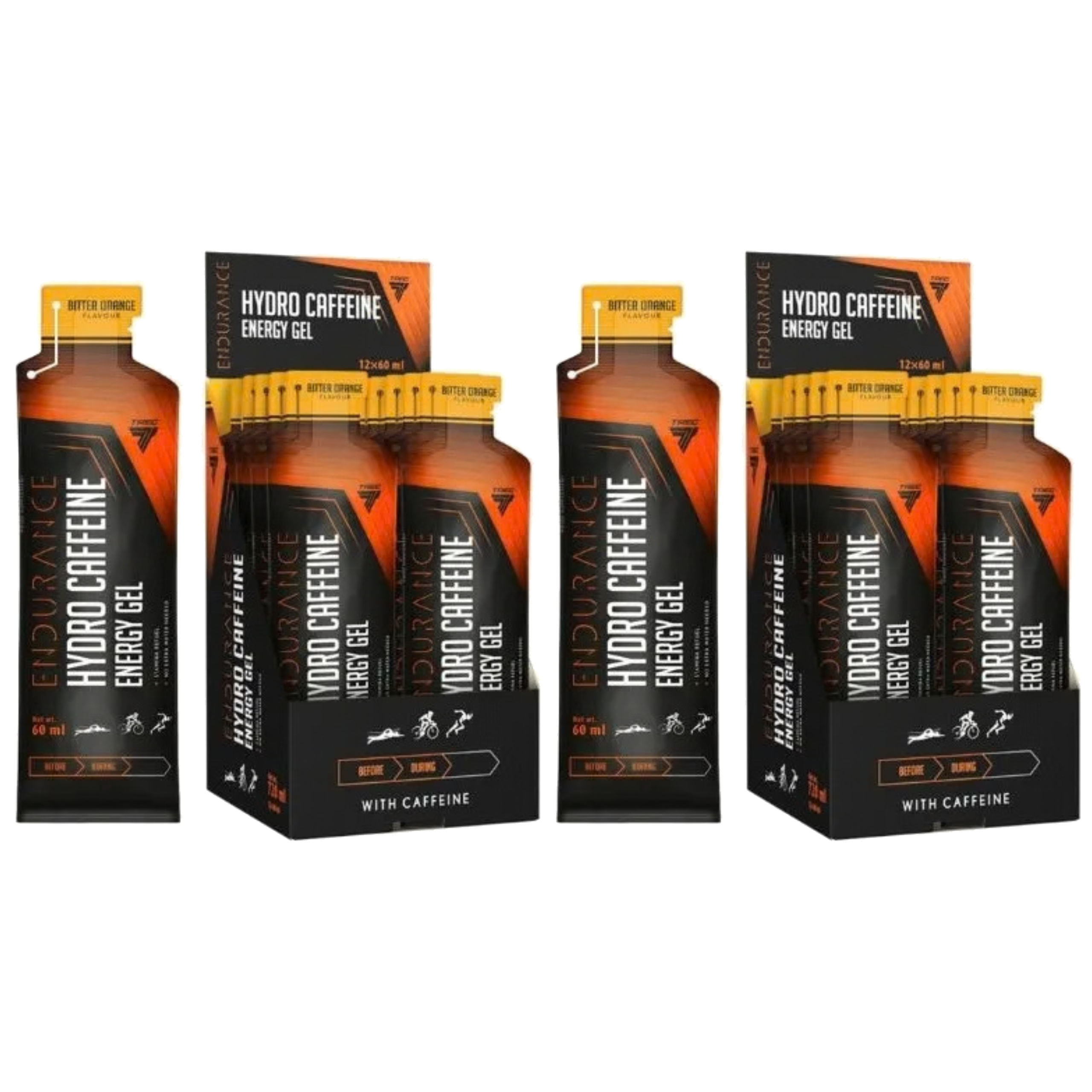 TREC - Endurence Hydro Caffeine Energy Gel - 12x 2x 60ml - Orange
