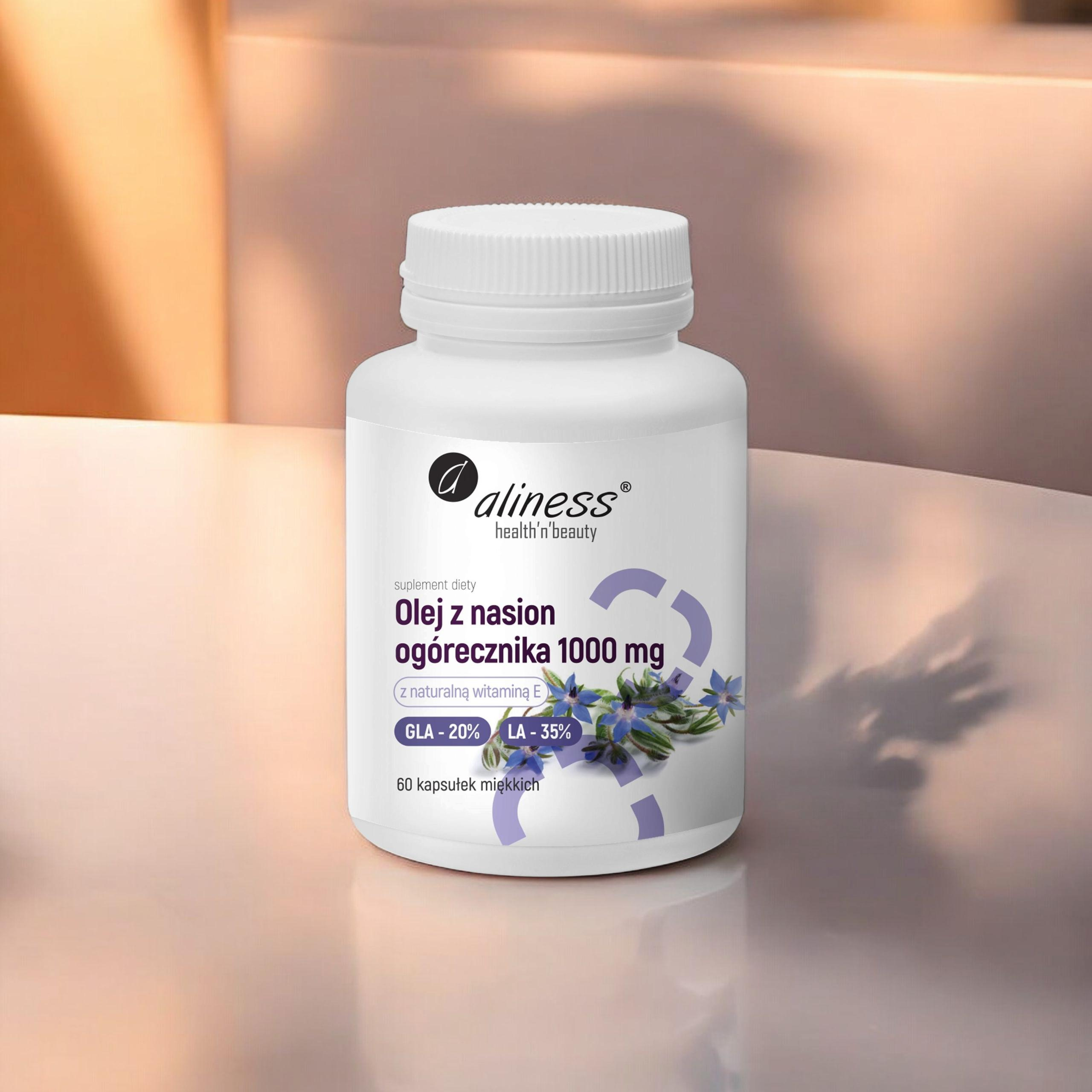 ALINESS - Olej z Nasion Ogórecznika 20%/35% 1000mg - 60caps. x2