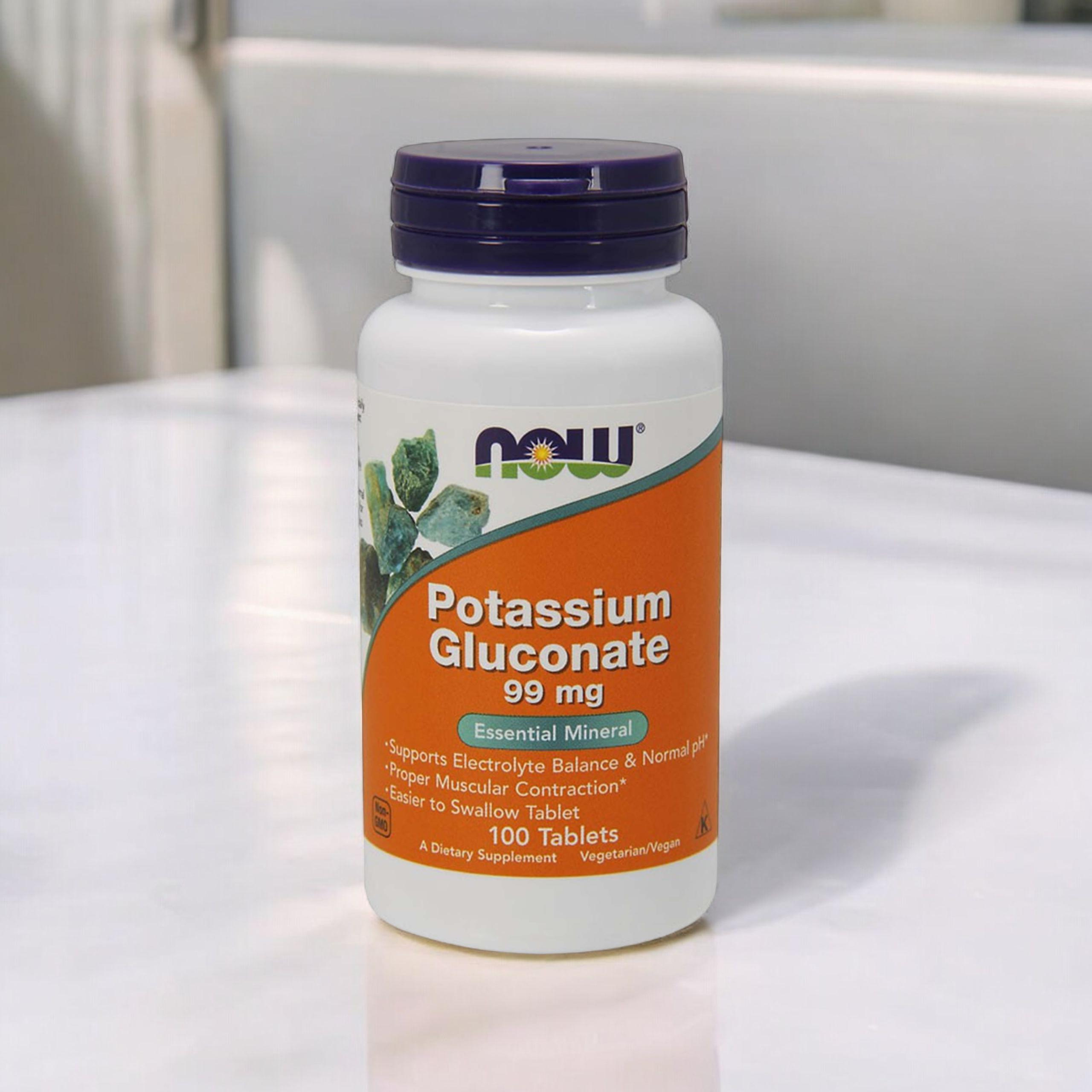 NOW Potassium Gluconate 99 mg - 2x 100tabs.