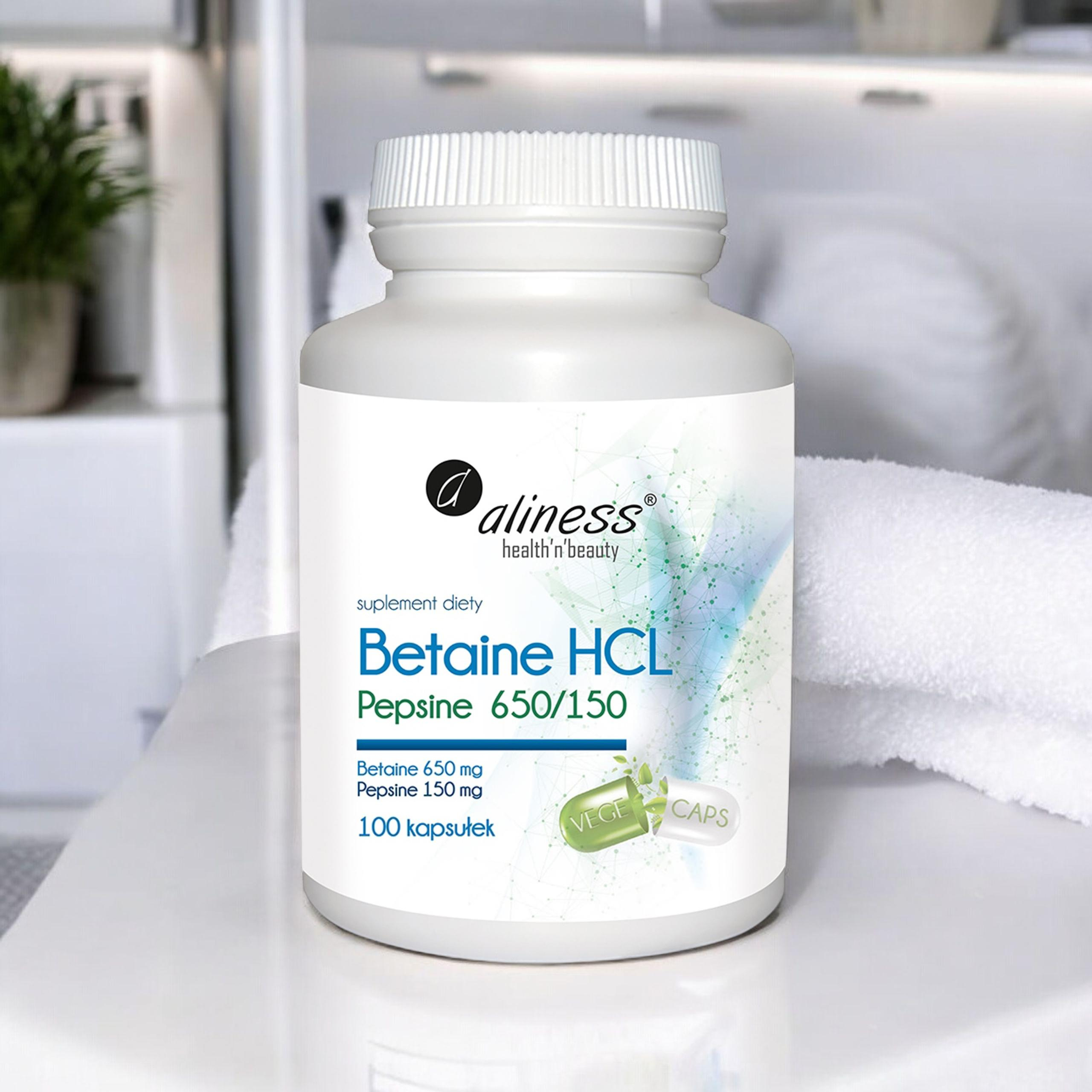 ALINESS - Betaine HCL Pepsine 650/150 - 3x 100caps.