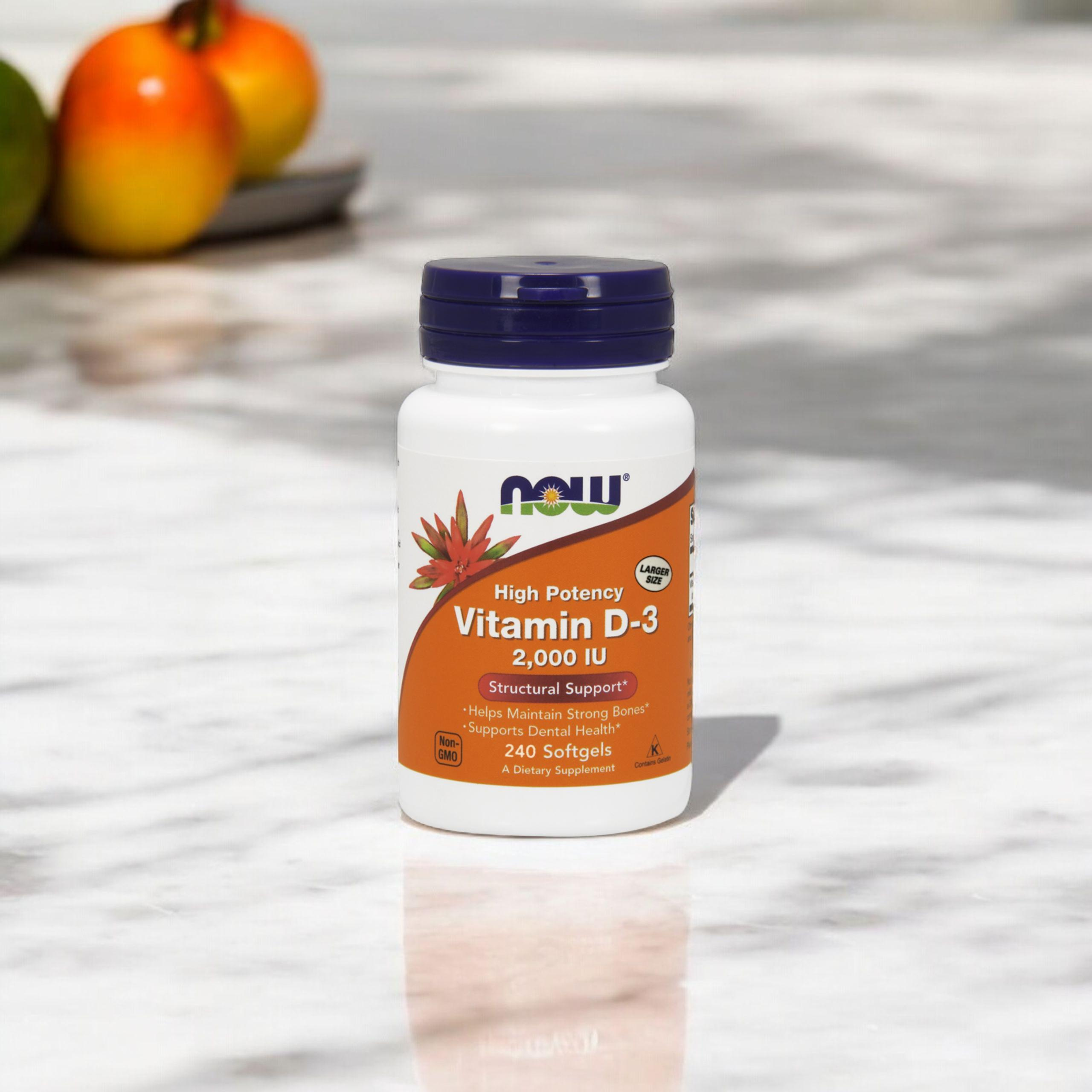 NOW Vitamin D3 2000IU - 3x 240softgels