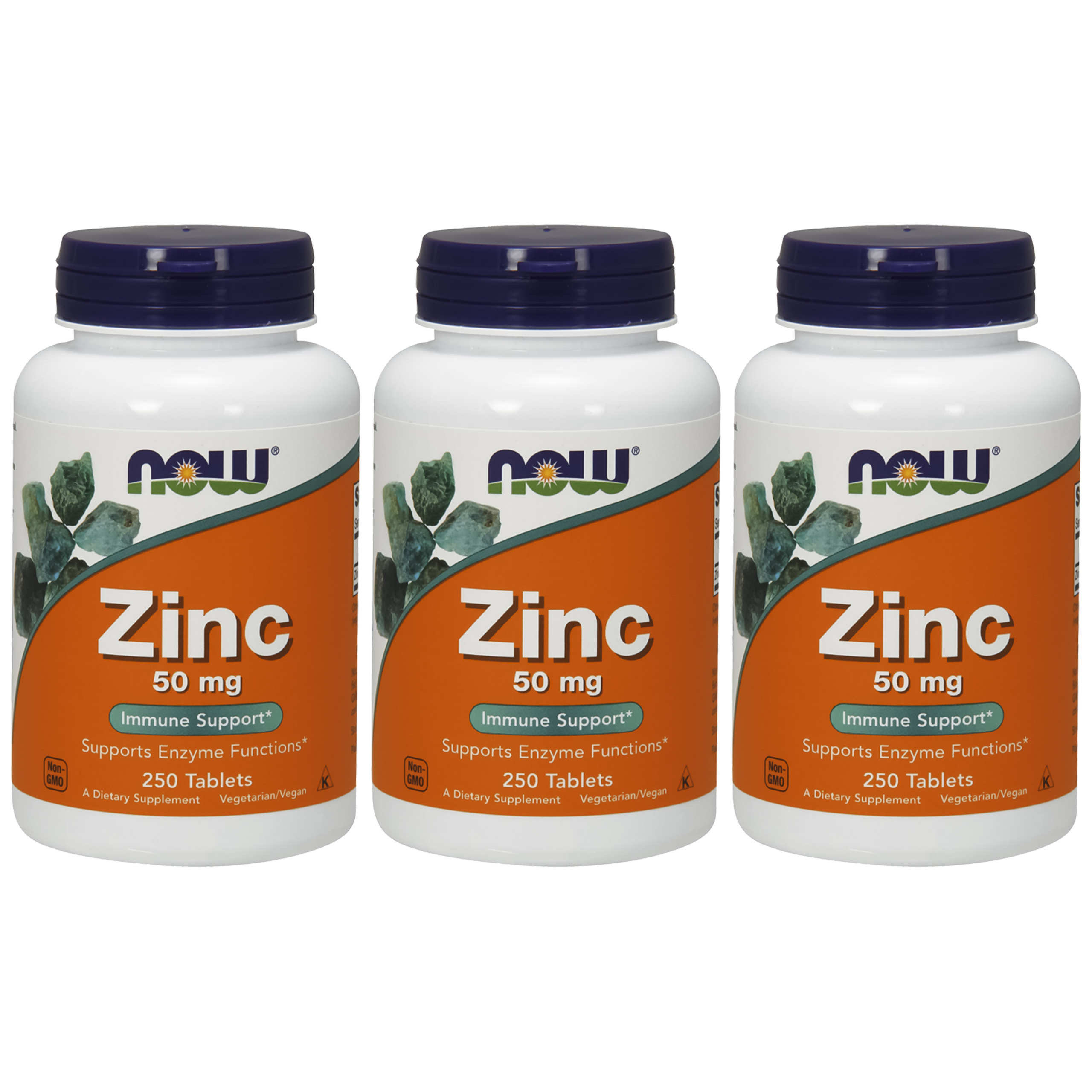 NOW Zinc 50mg - 3x 250tabs