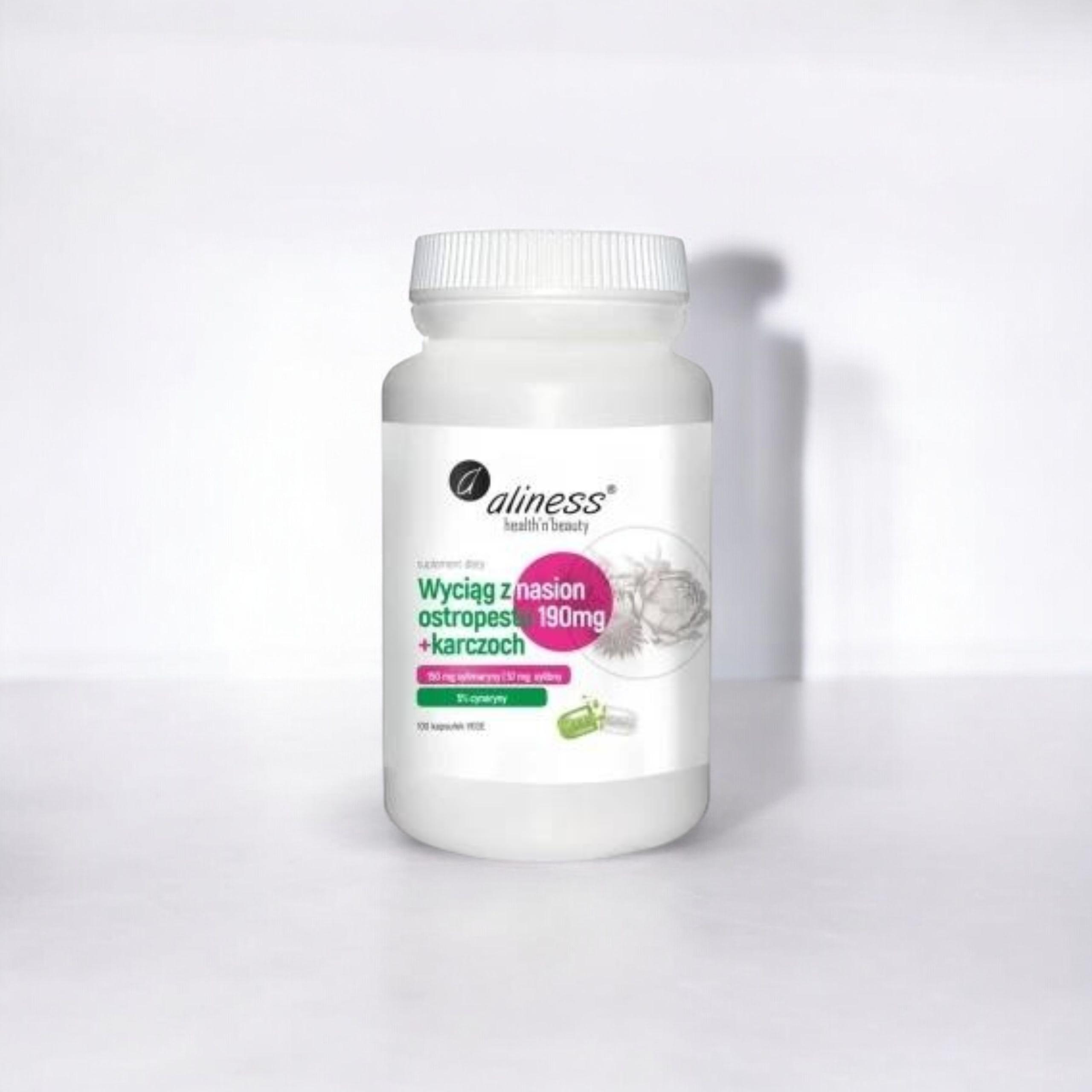 ALINESS - Wyciąg z Nasion Ostropestu 190mg + Karczoch - 100caps.
