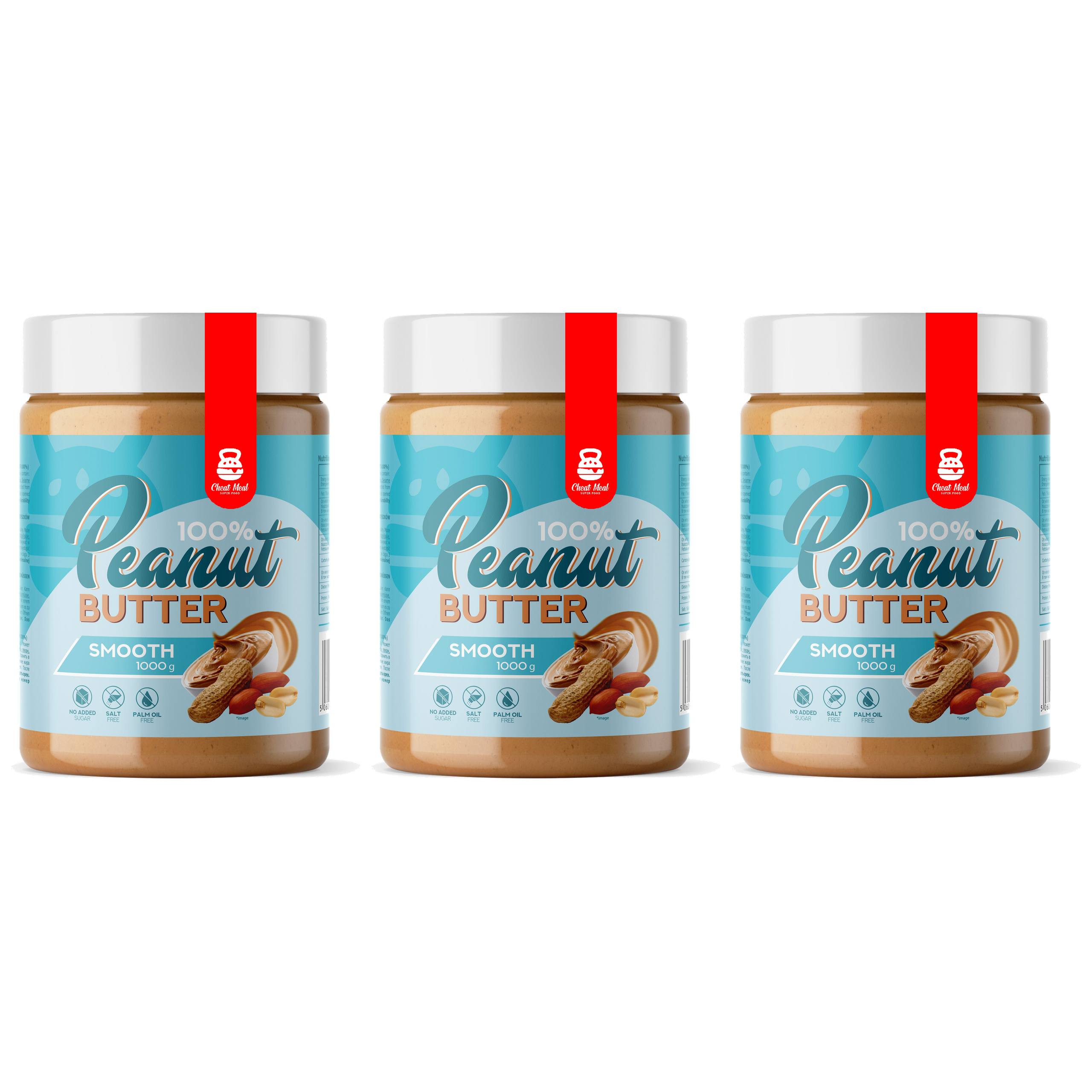 Cheat Meal Nutrition Peanut Cream (Krem Orzechowy) - 3x 1000g - Smooth