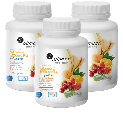 ALINESS - Witamina C 1000mg - 3x 100vcaps.