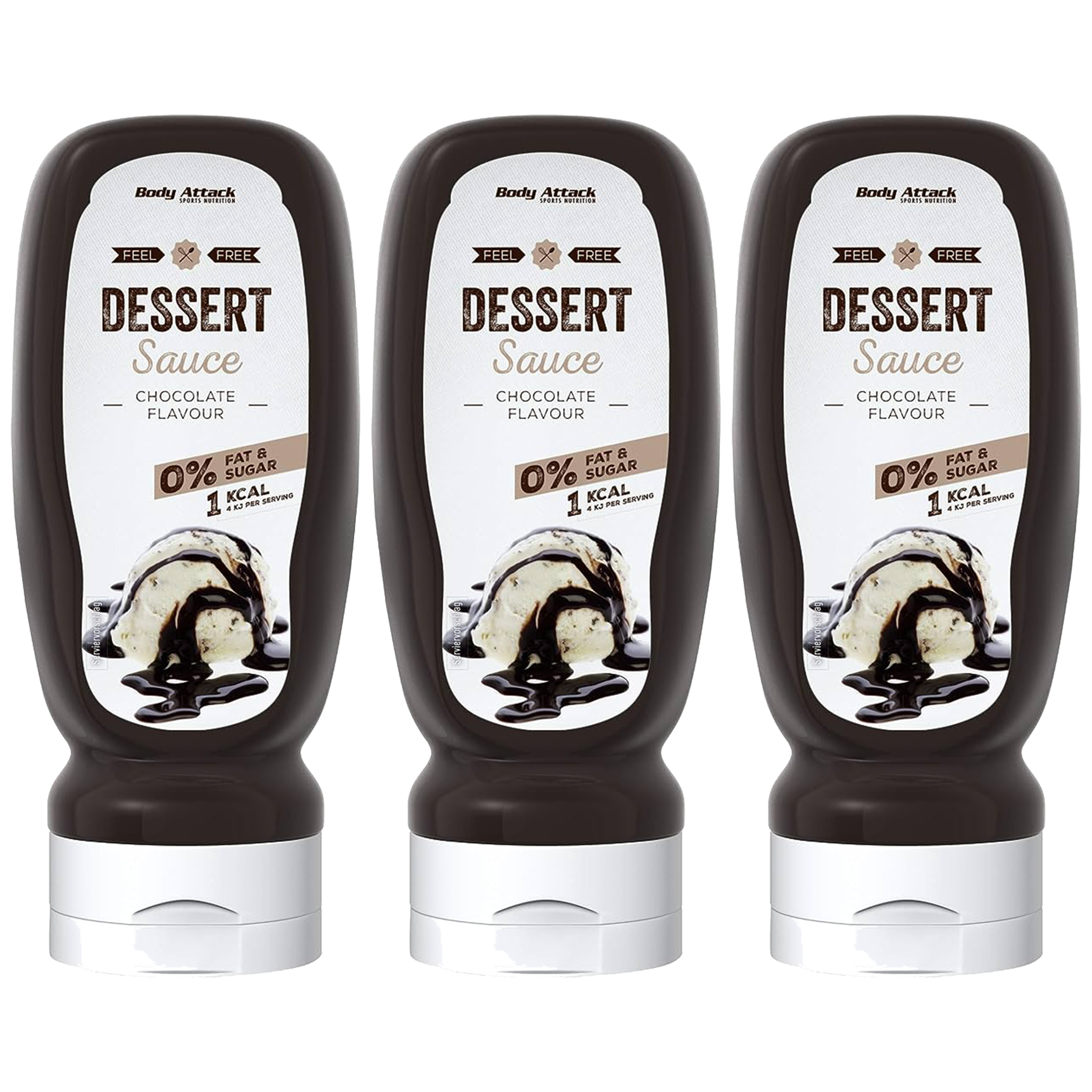BODY ATTACK Dessert Sauce Chocolate Flavour - 3x 320ml