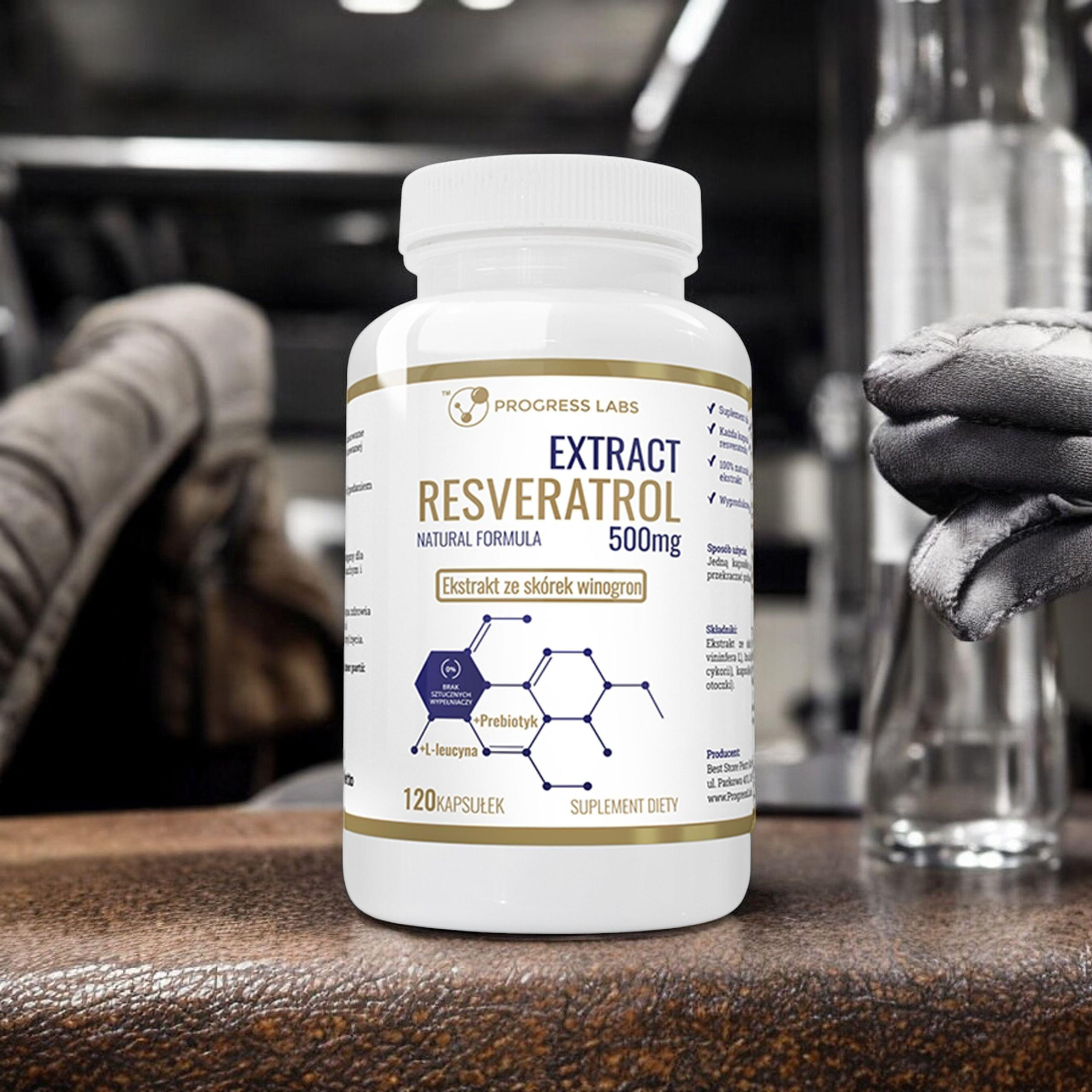 PROGRESS LABS Resveratrol Extract 500mg - 3x 120caps