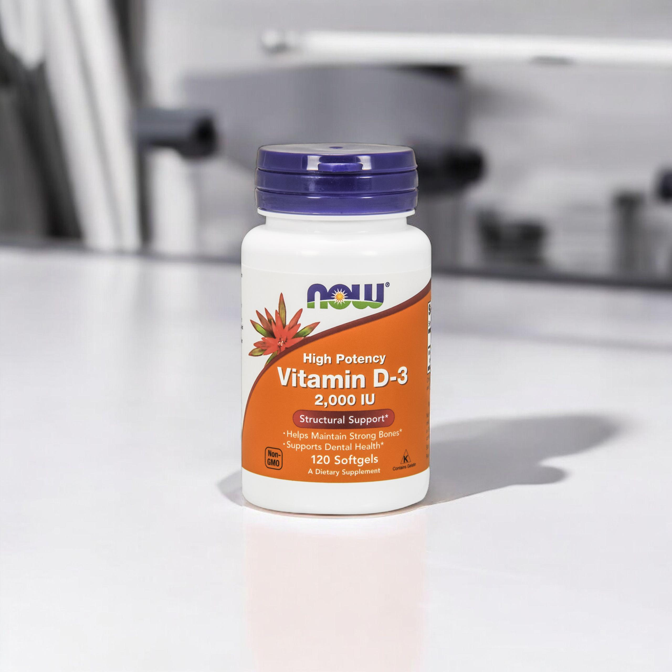 NOW Vitamin D3 2000IU - 2x 120softgels