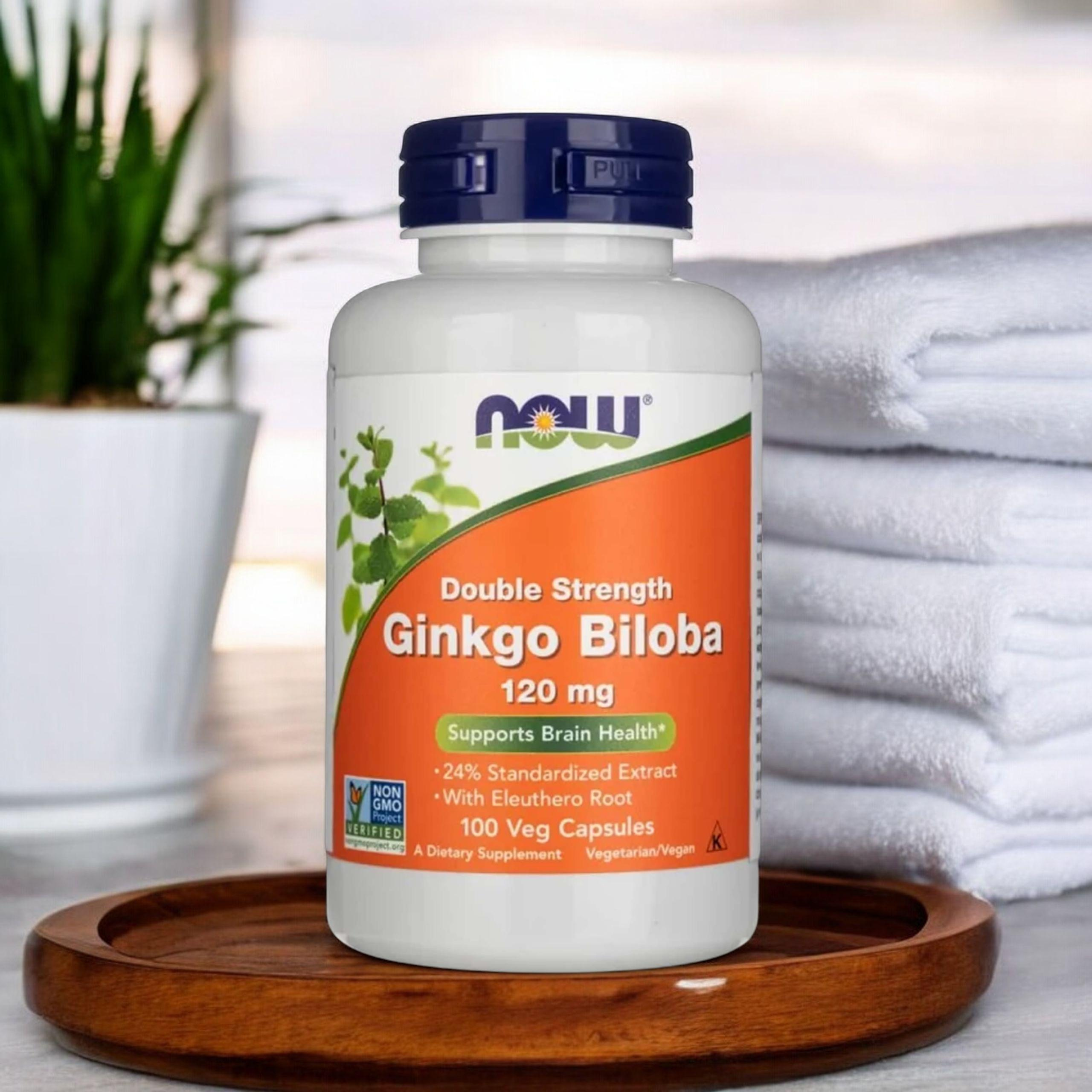 NOW Ginkgo Biloba Double Strenght - 2x 100vcaps.