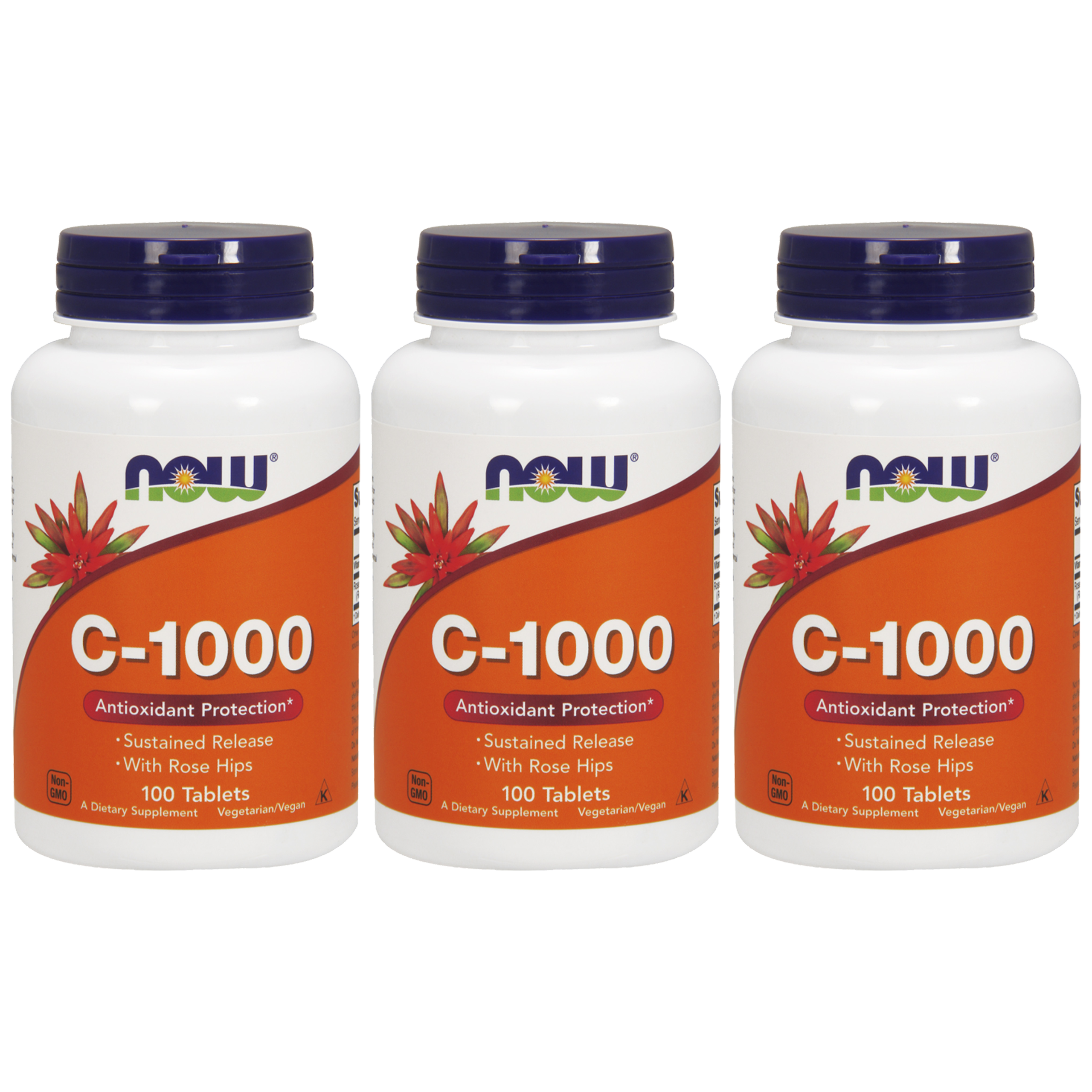 NOW Vitamin C-1000 with Rose Hips - 3x 100tabs
