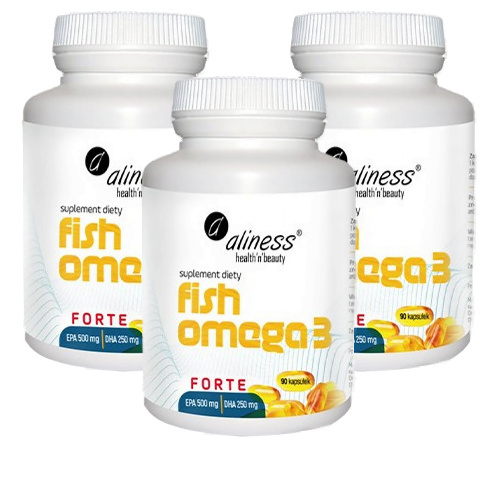 ALINESS Fish Omega 3 Forte EPA 500mg DHA 250mg - 90caps. x3