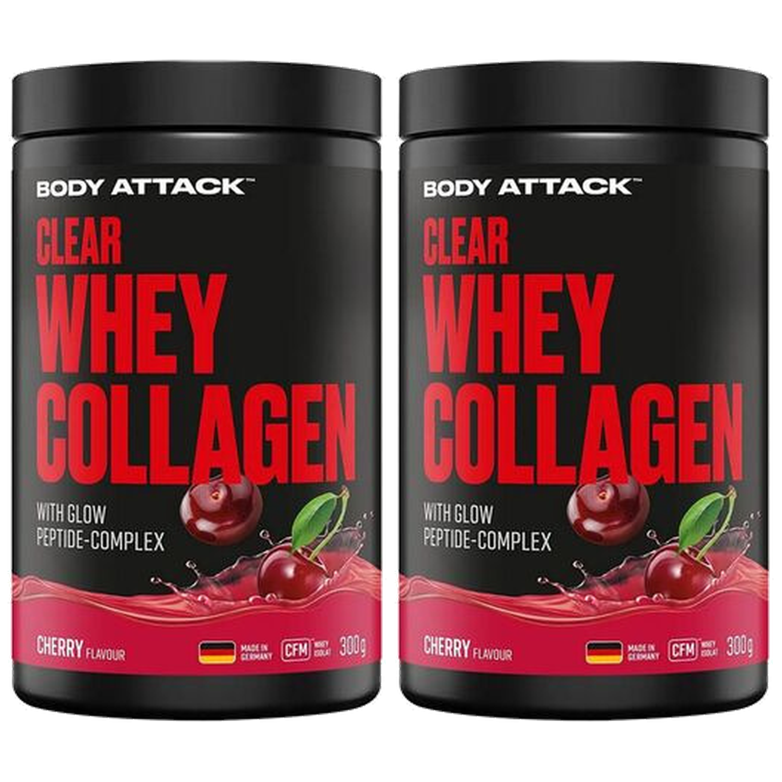 BODY ATTACK Clear Whey Collagen – 2x 300 g – Cherry