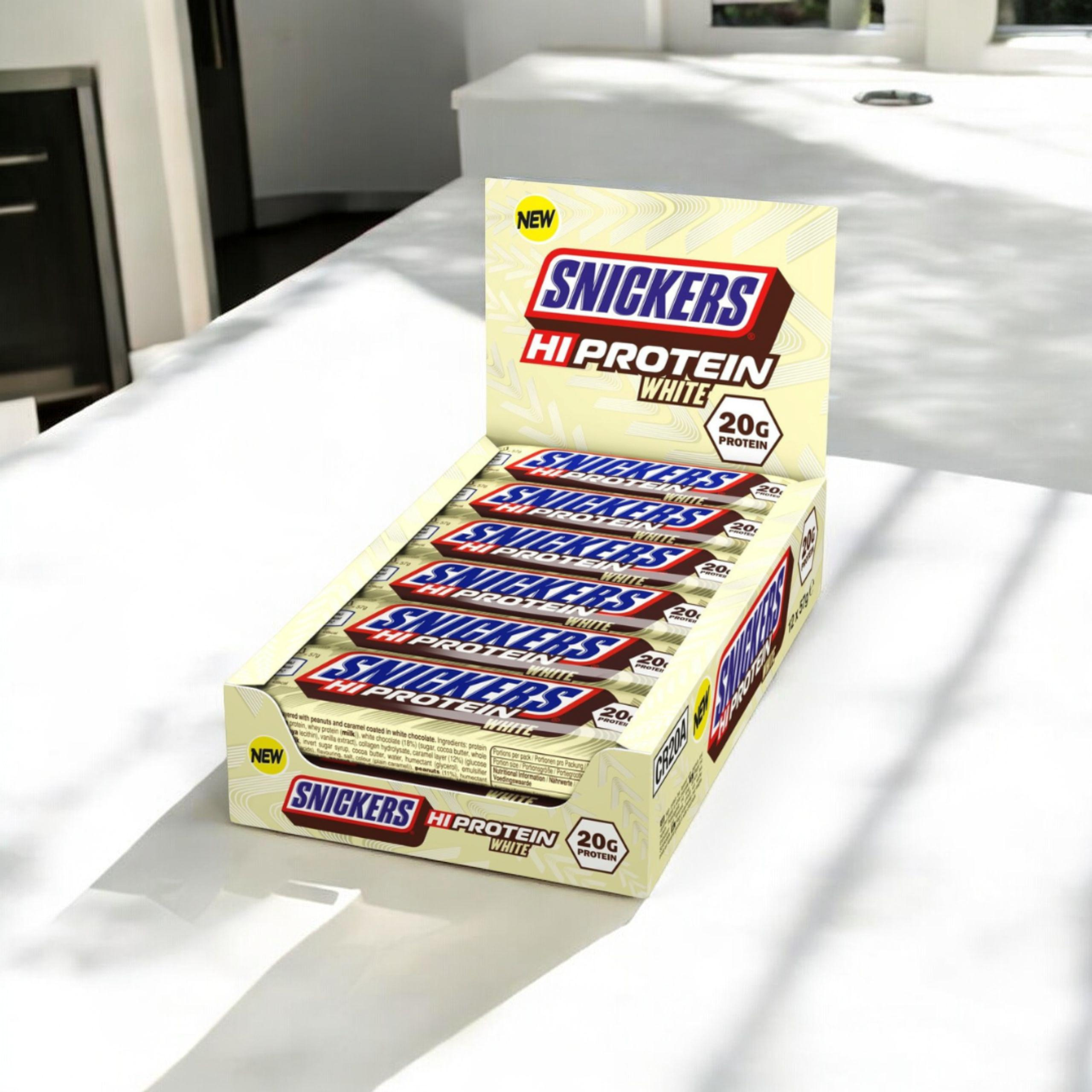 Mars - Baton Snickers HI Protein Low Sugar Bar - 12x 2x 45g - White
