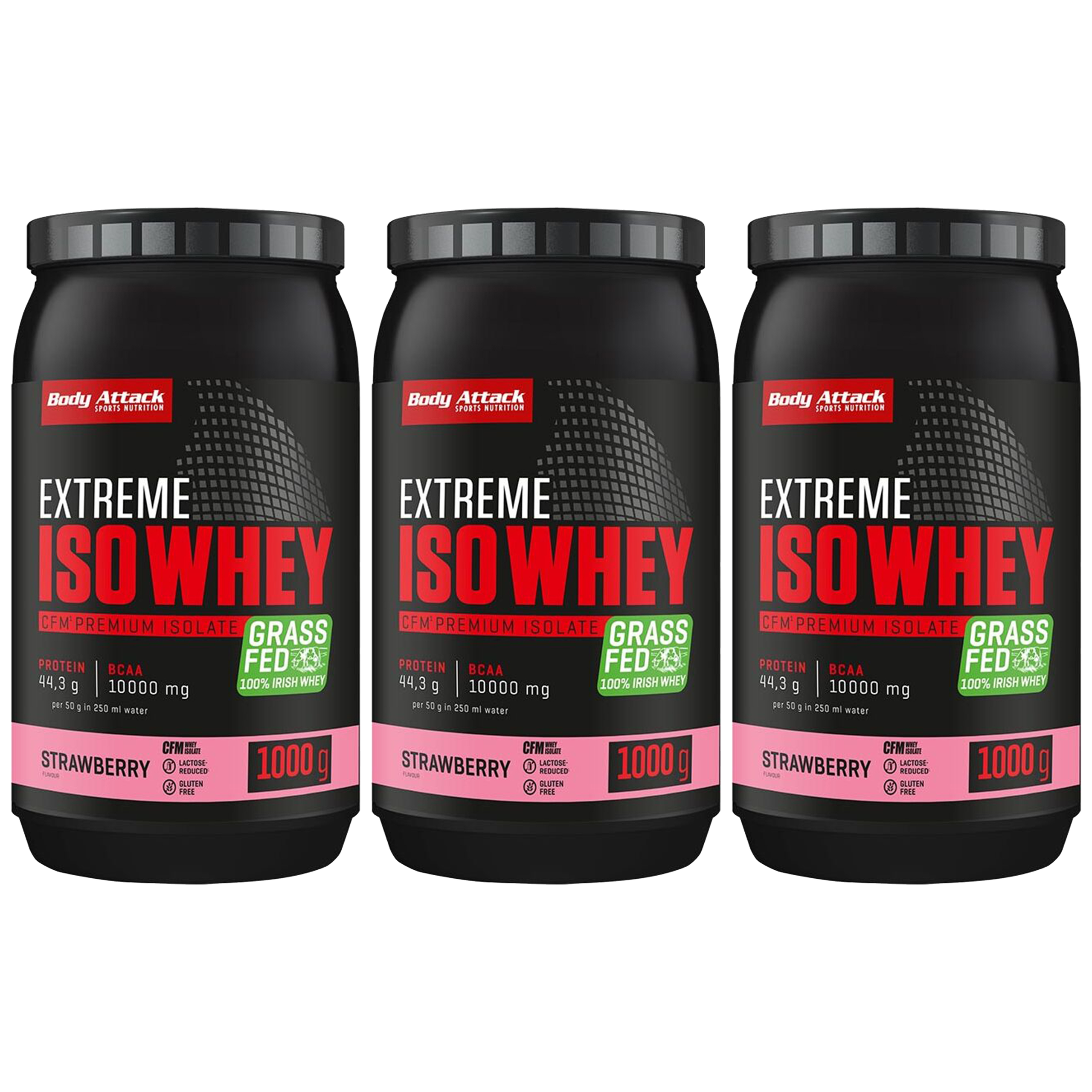 BODY ATTACK Extreme Iso Whey - 3x 1000g