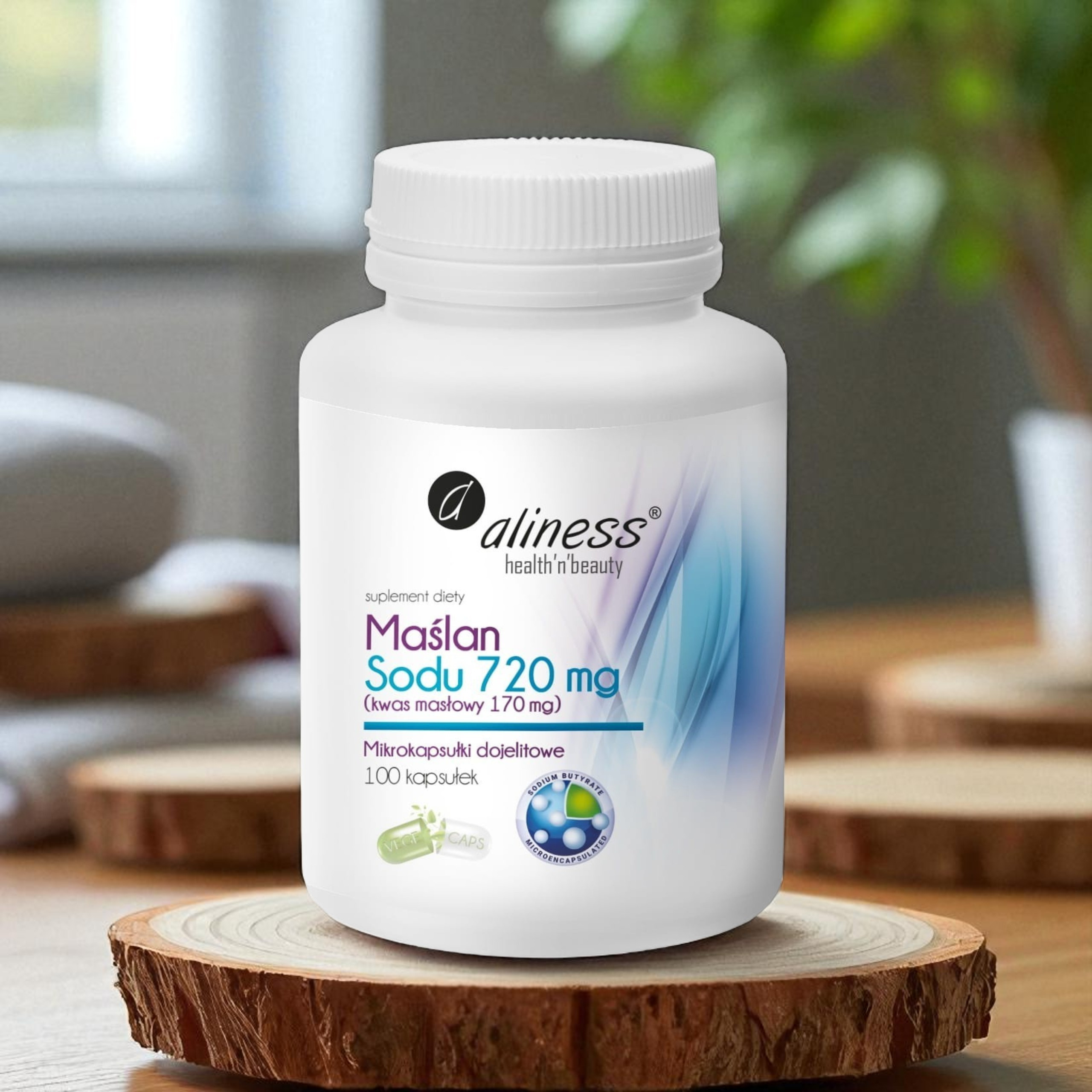 Maślan Sodu 720mg Kwas Masłowy 170mg. - 100caps.