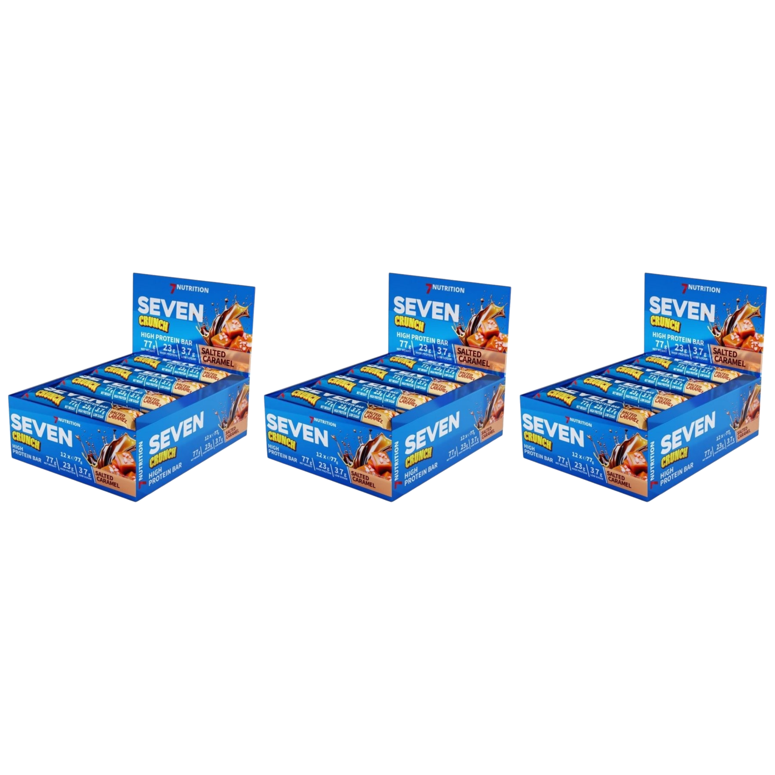 7 NUTRITION - Seven Crunch HP Bar - 12x 3x 77g - Salted Caramel