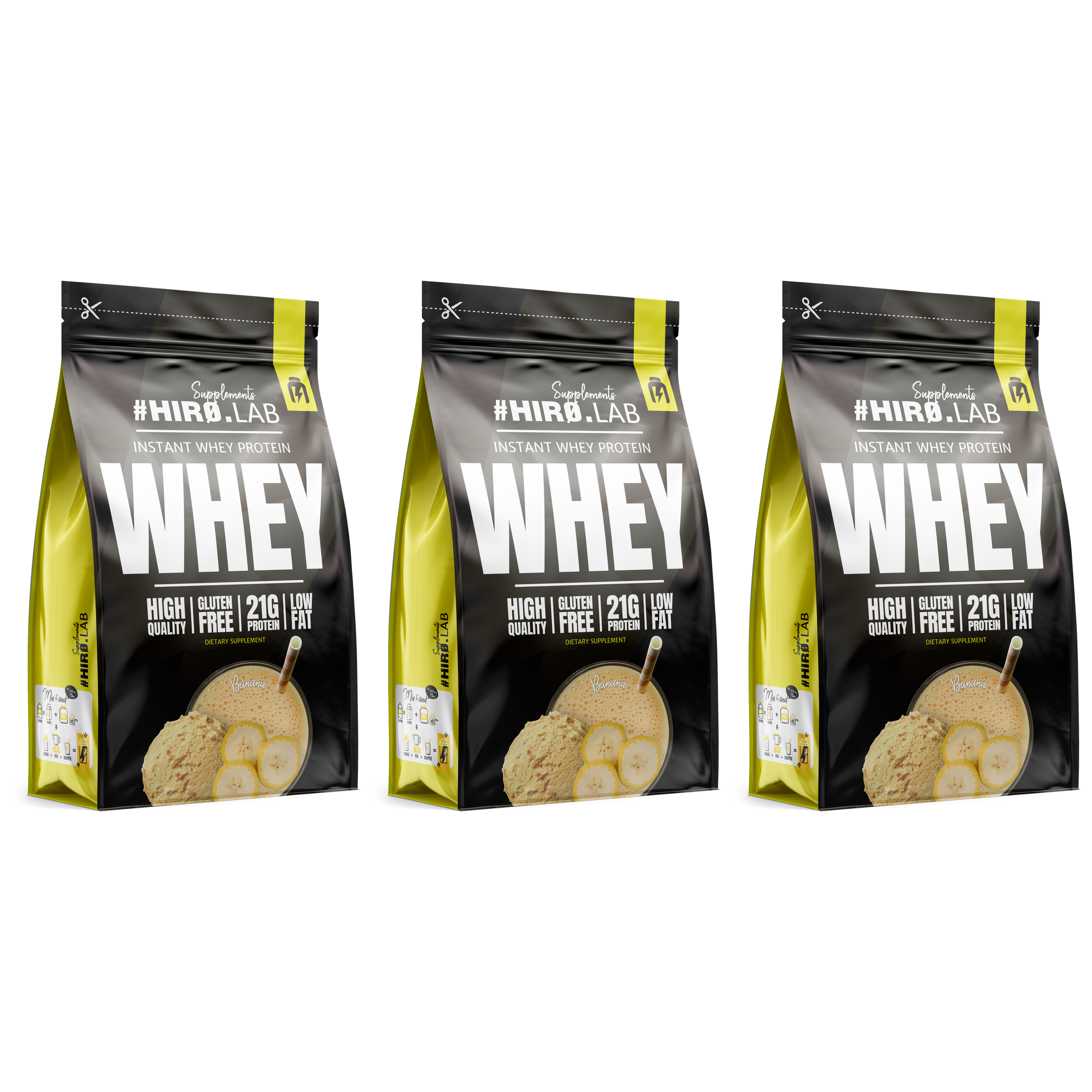 HIRO.LAB Instant Whey Protein - 3x 2000g (BAG)