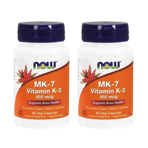 NOW Vitamin K-2 MK7 100mcg - 2x 60vegcaps