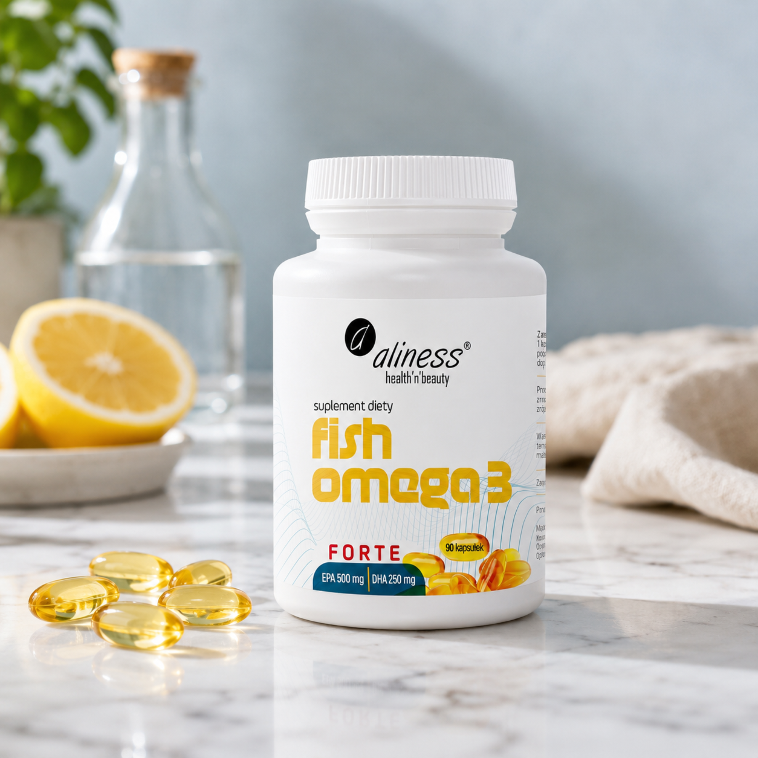ALINESS Fish Omega 3 Forte EPA 500mg DHA 250mg - 90caps.
