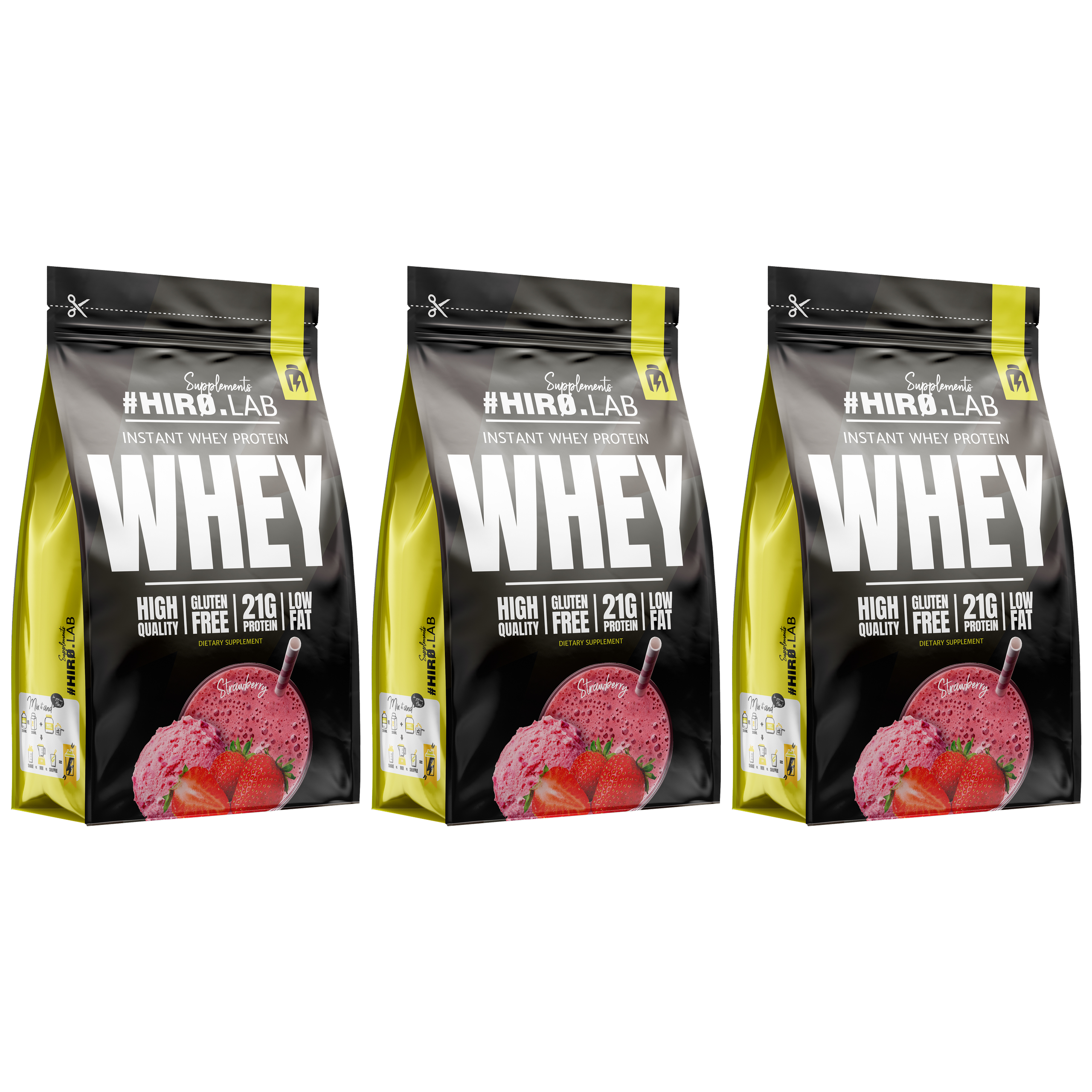HIRO.LAB Instant Whey Protein - 3x 2000g (BAG)