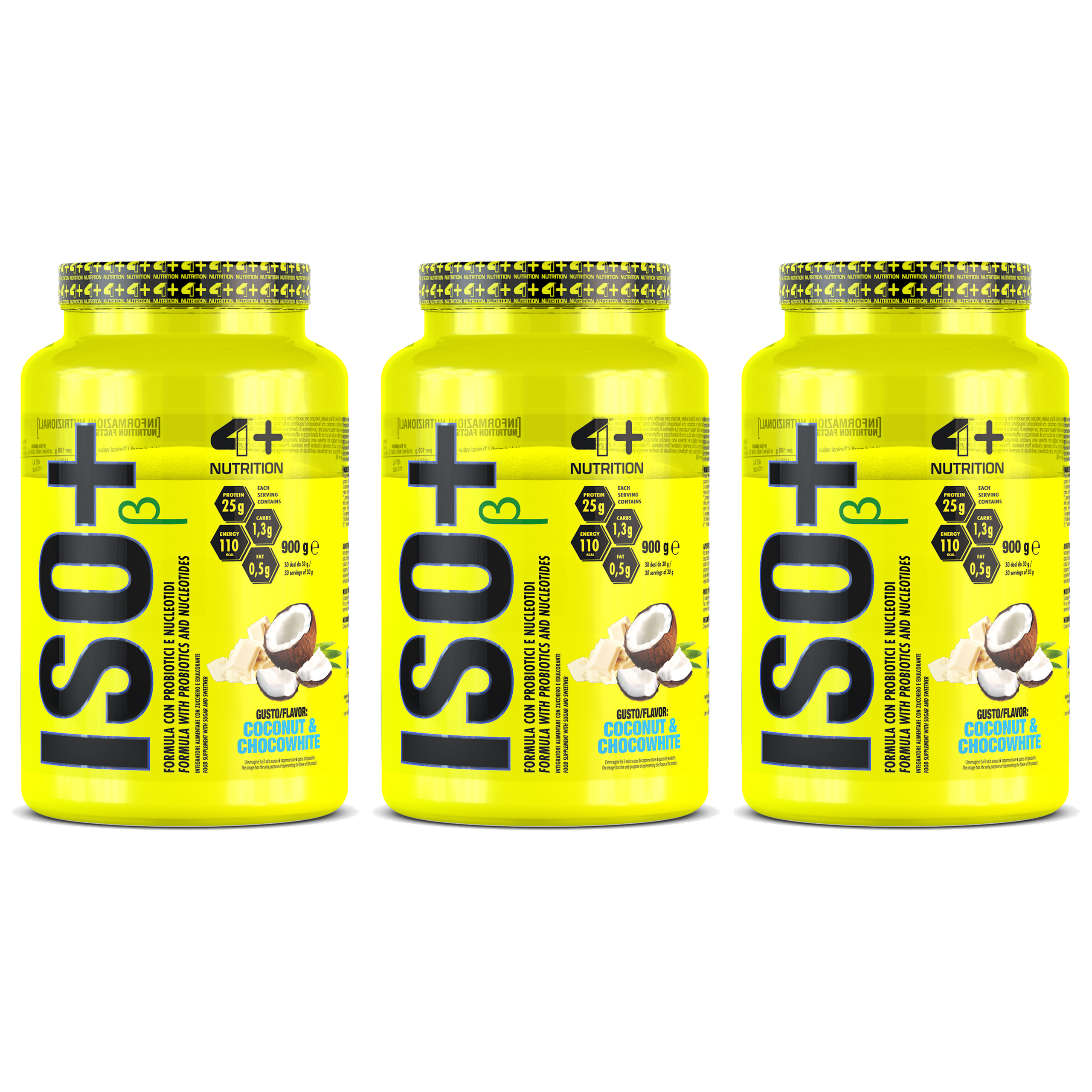 4+ NUTRITION Iso+ Probiotics - 3x 900g