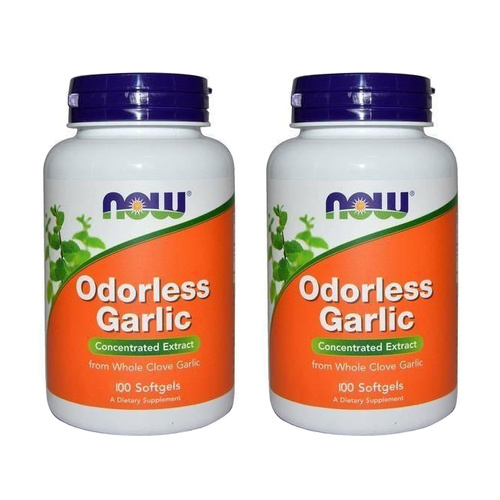 NOW Odorless Garlic - 2x 100soft gels