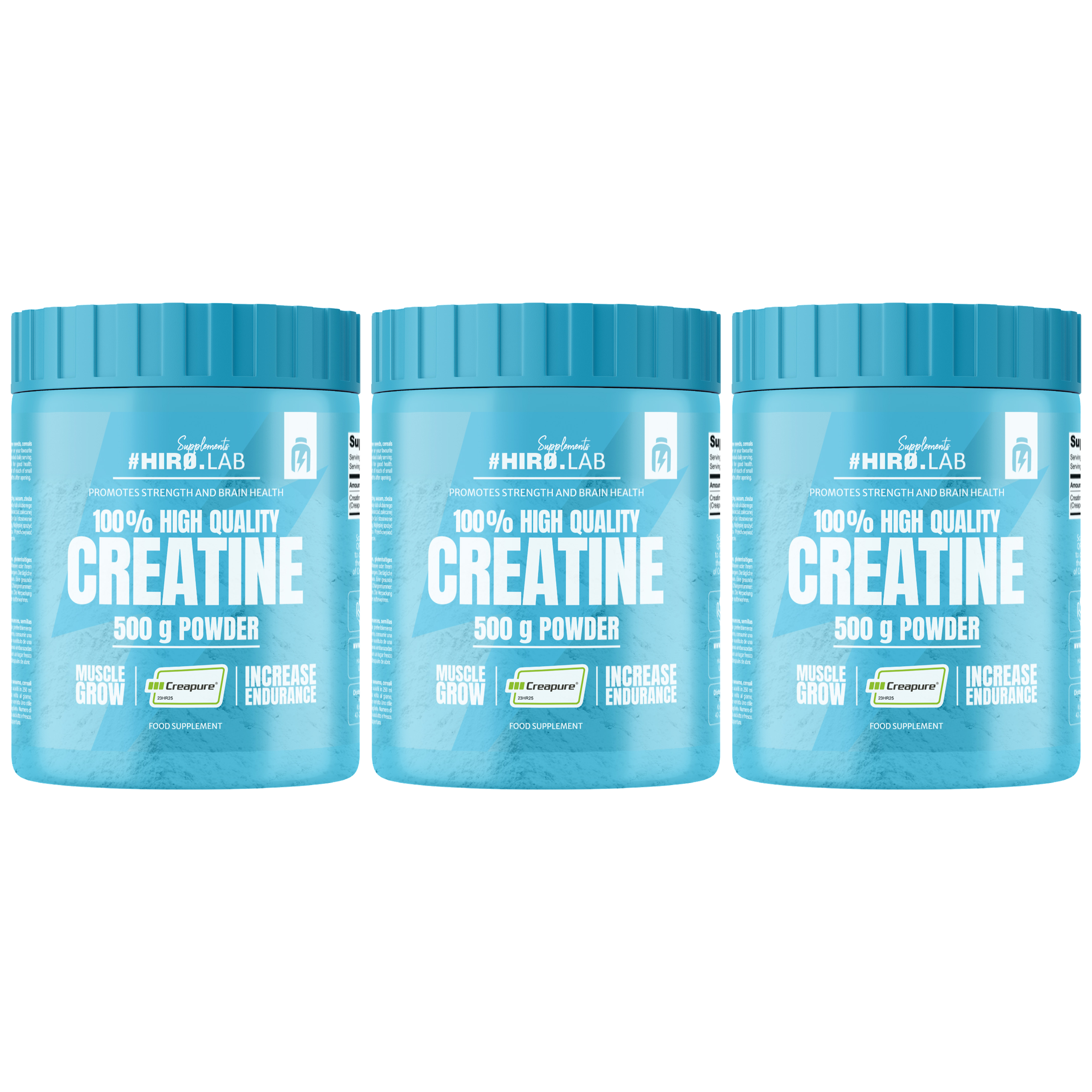 HIRO.LAB - 100% Creatine Creapure® – 3x 500g