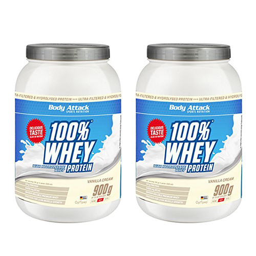 BODY ATTACK 100% Whey Protein - 2x 900g