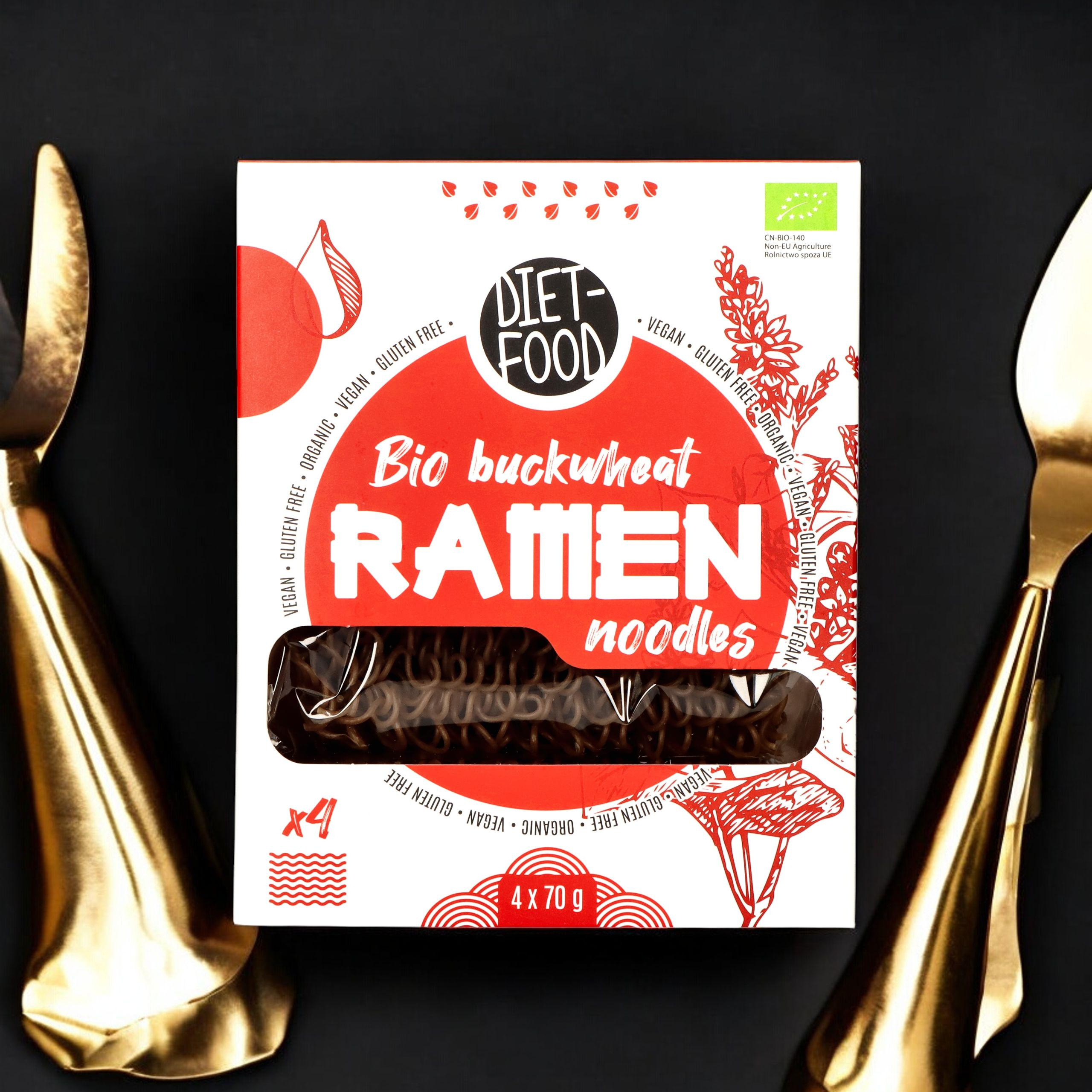 DIET FOOD Bio Buckwheat Makaron Ramen Noodles - 4x3x 70g